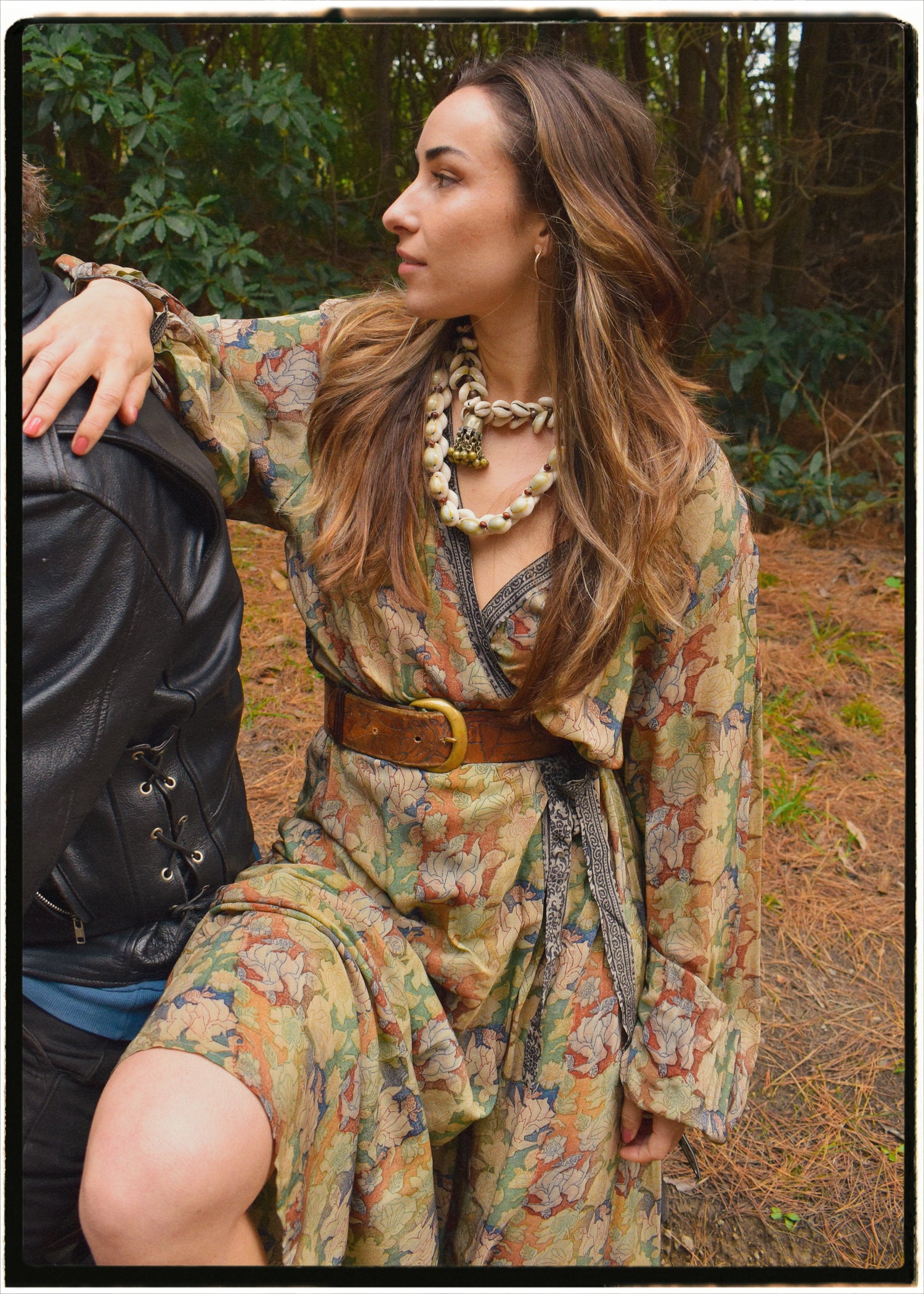 Caladium Wrap Silk Dress ~ Myristica XL