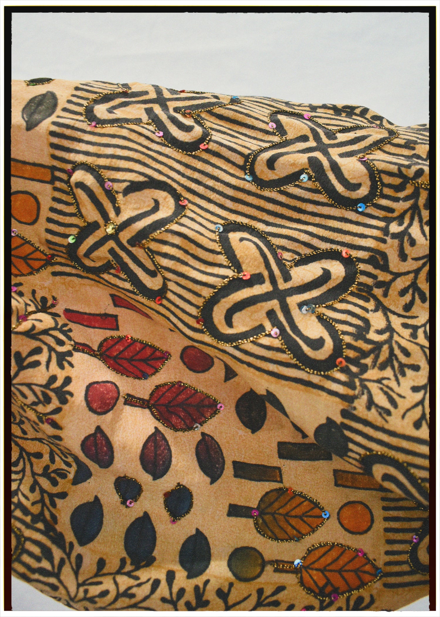 Hoya Silk Crepe Balloon Sleeve Wrap Top ~  Festival L