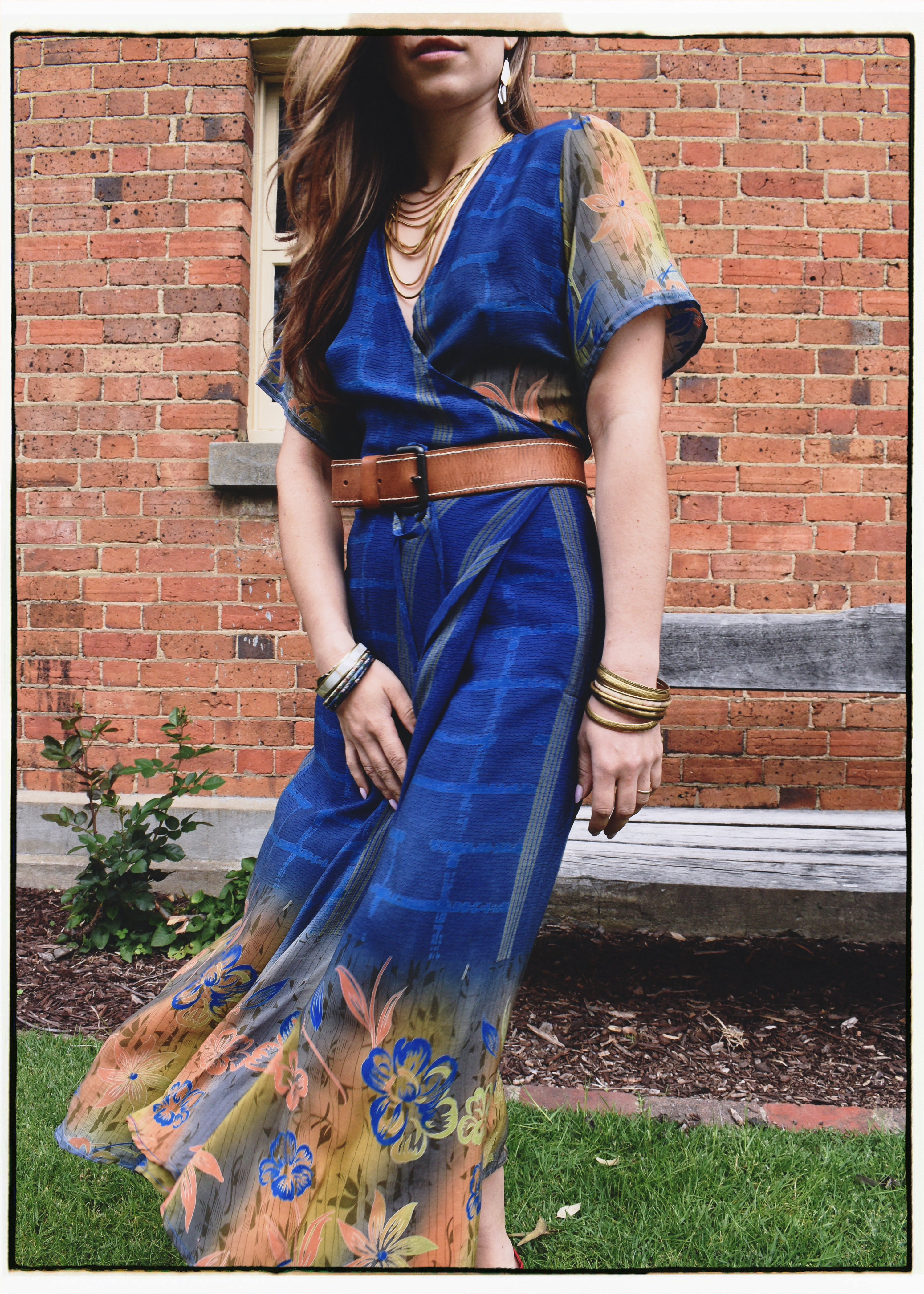Liatris Silk Crepe Flutter Sleeve Wrap Dress ~ Tempest S