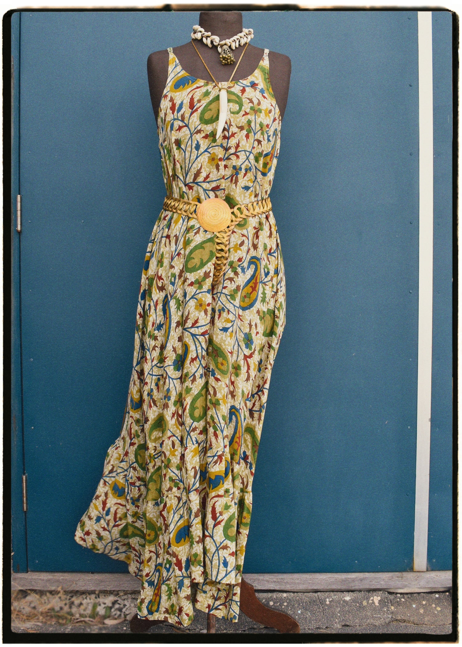 Eustoma Silk Crepe Swing Maxi Dress ~ Mexicola L