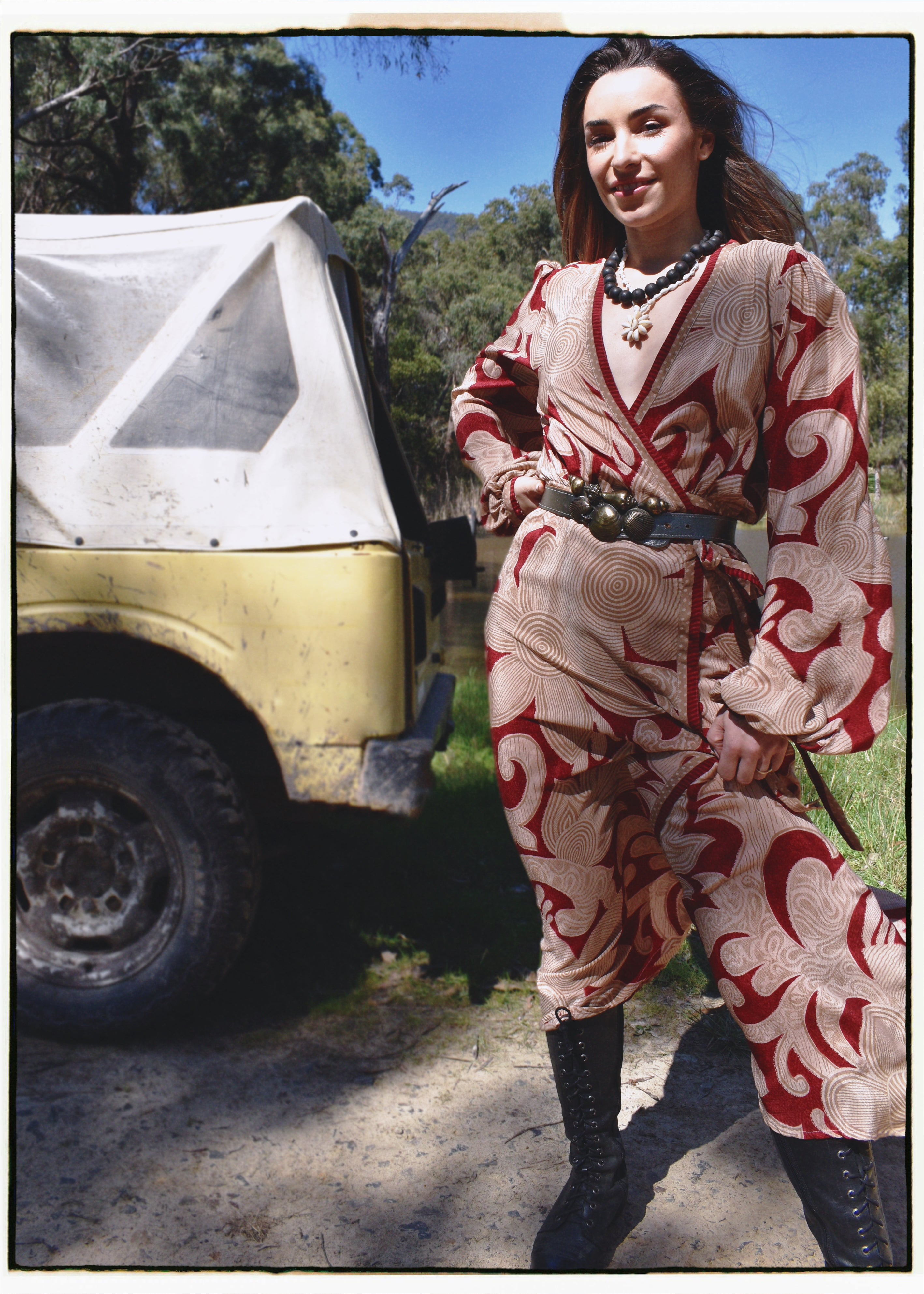 Caladium Wrap Silk Dress ~ Sylvan M