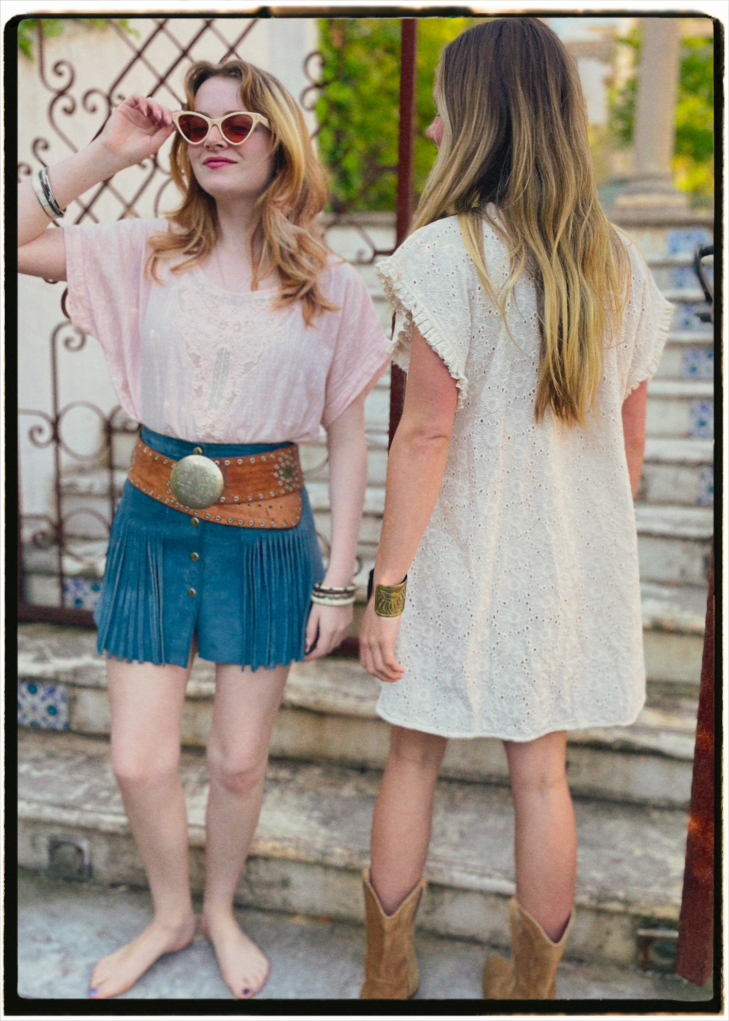 Bursera Schiffli Embroidered Cotton Tunic Dress