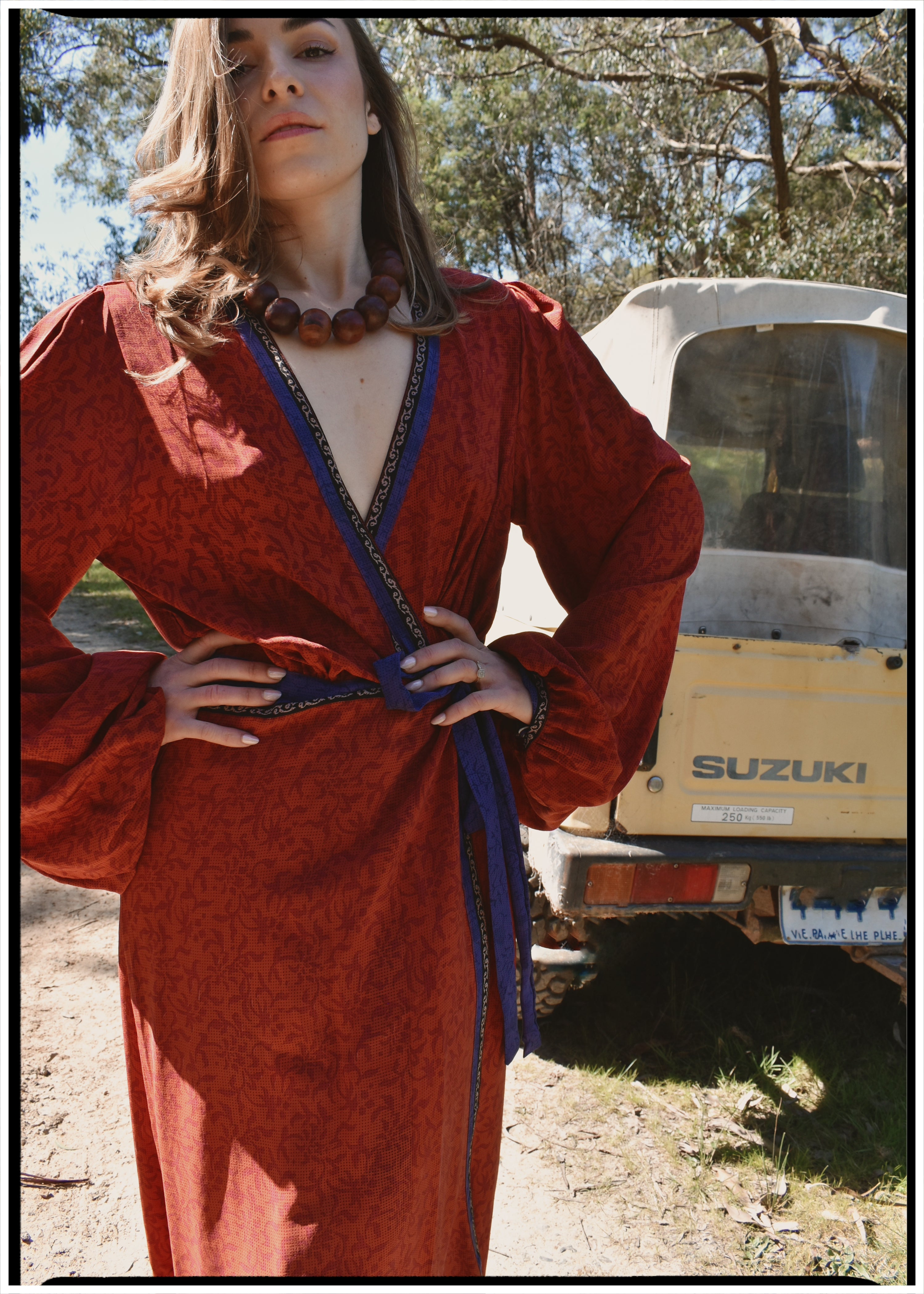 Caladium Wrap Silk Dress ~ Rhythmic L