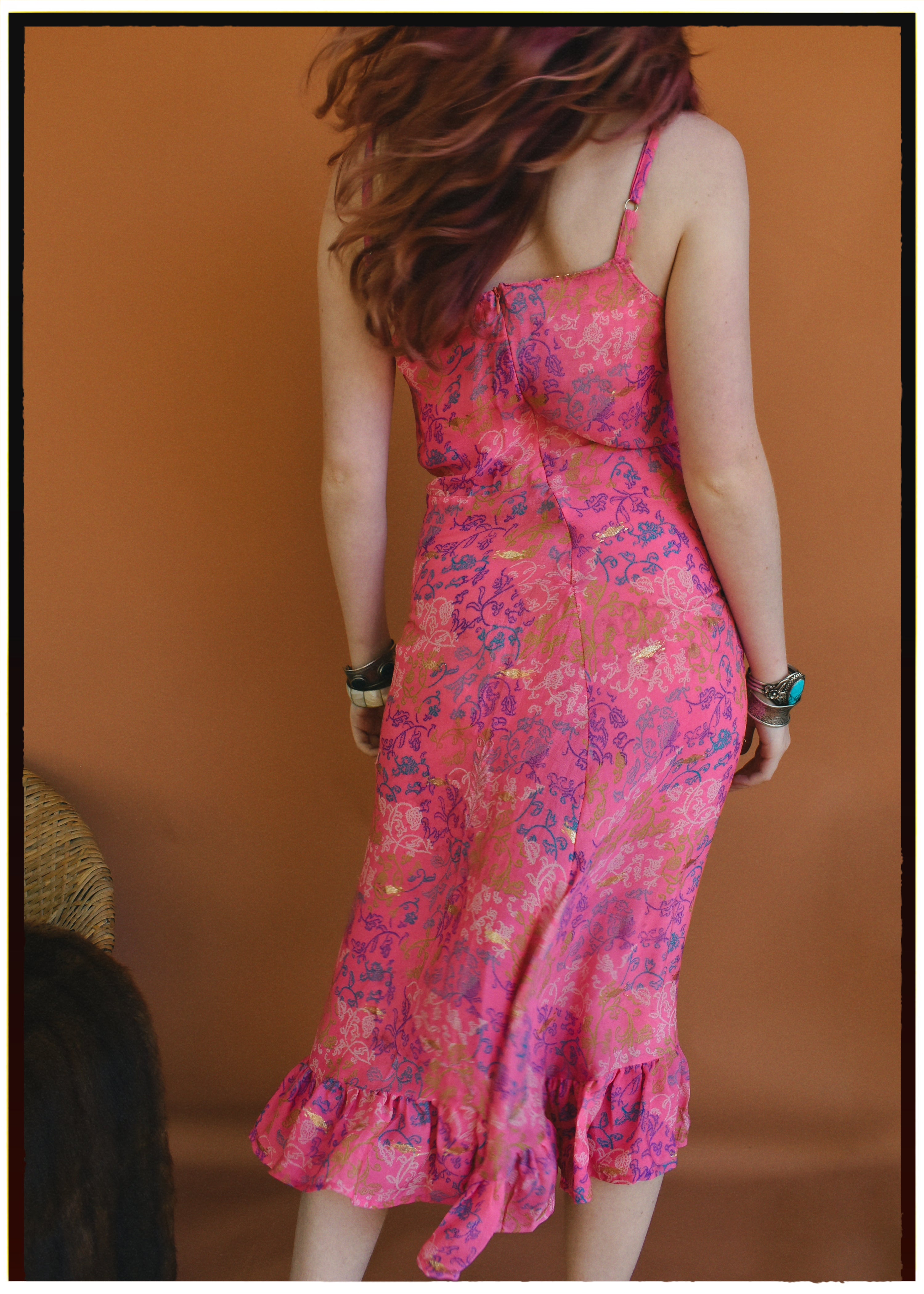 Rumex Silk Slip Dress ~ Azalea XL