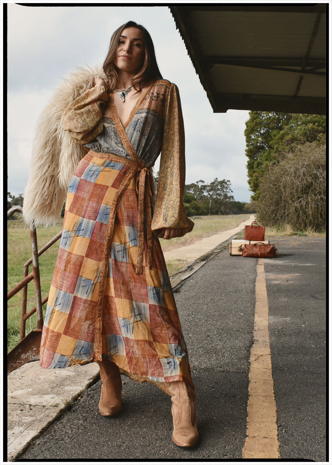 Caladium Silk Wrap Dress ~ Sienna S