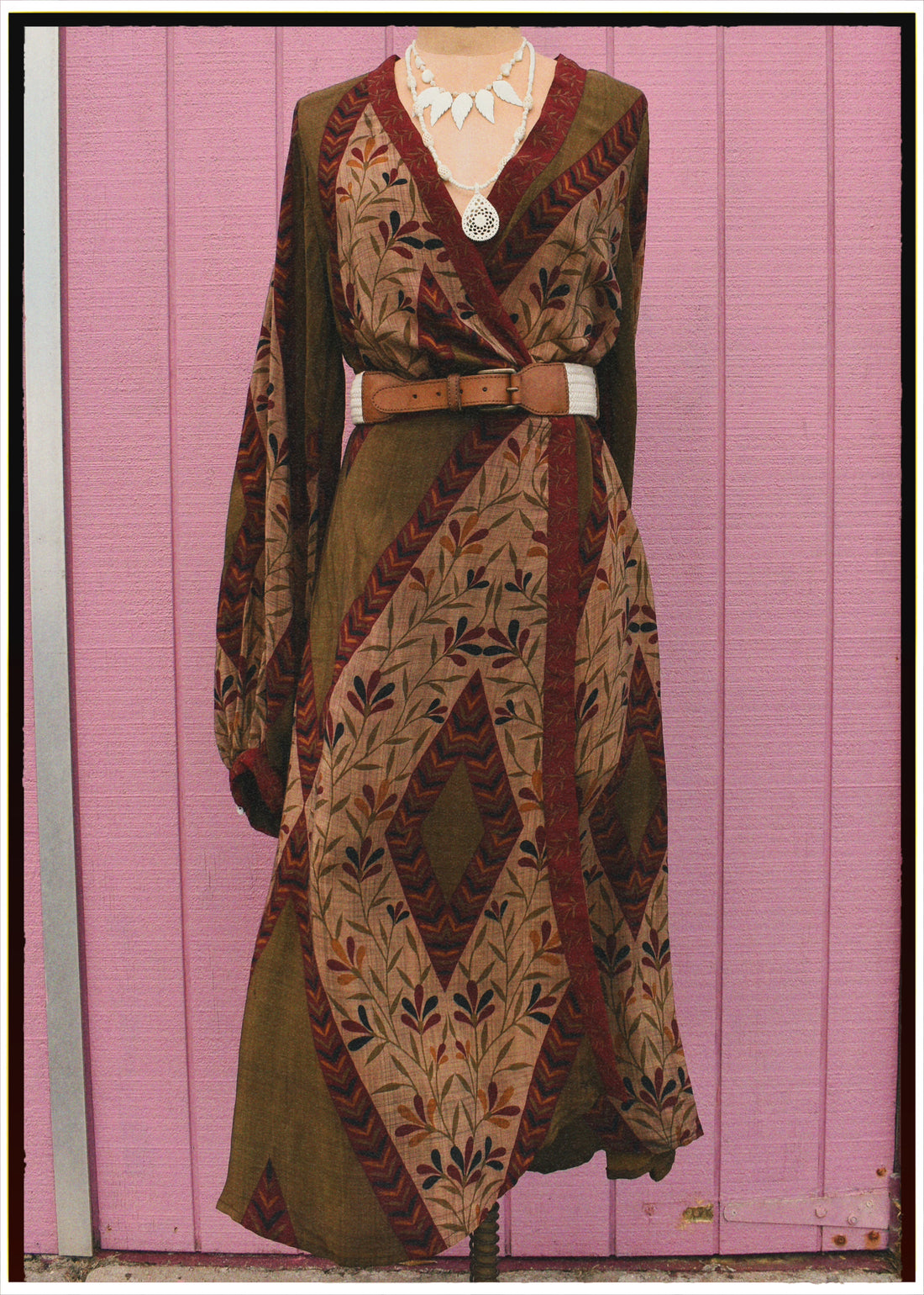 Caladium Wrap Silk Dress ~ Leadlight L