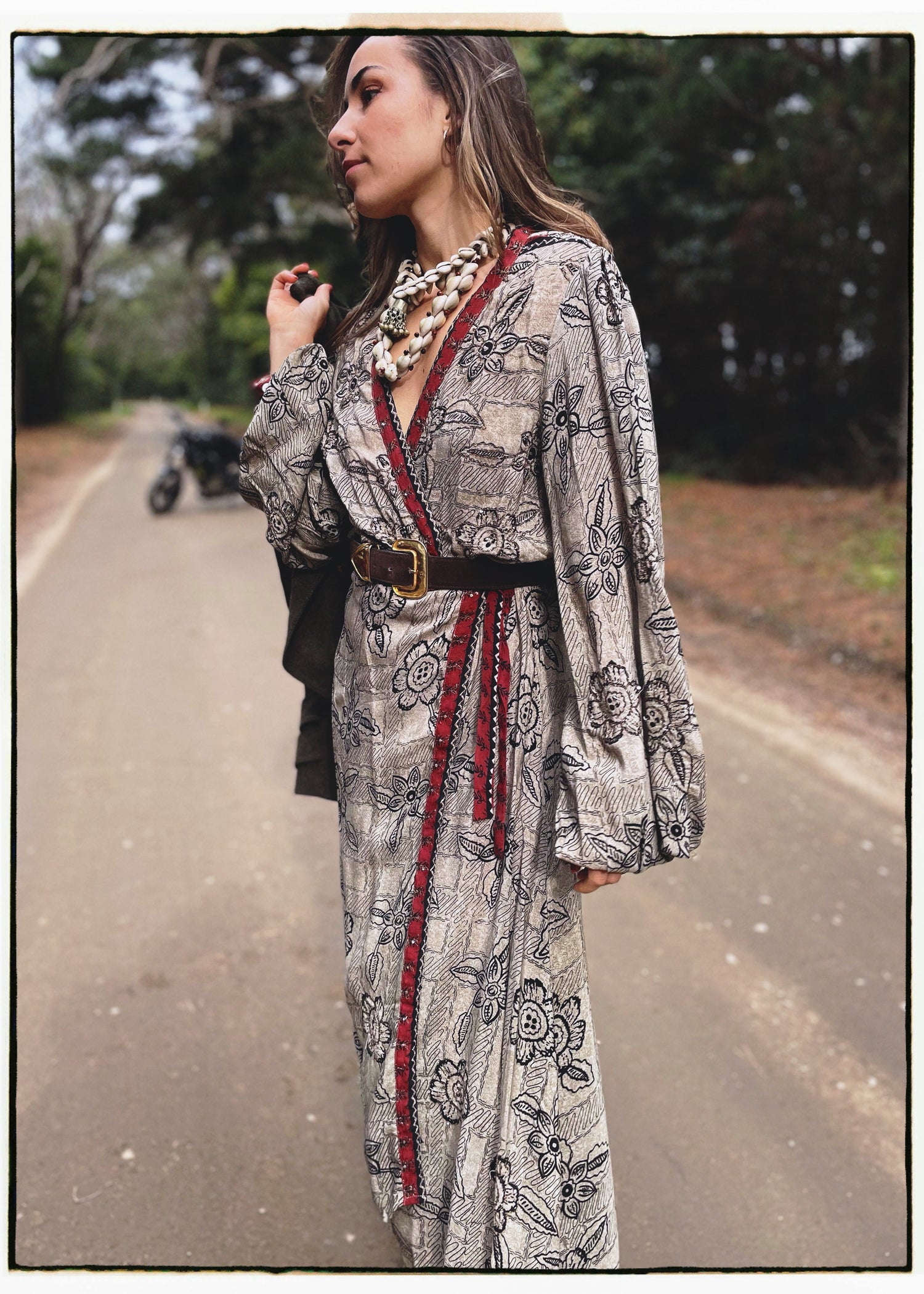 Caladium Wrap Silk Dress ~ Kalamata XL