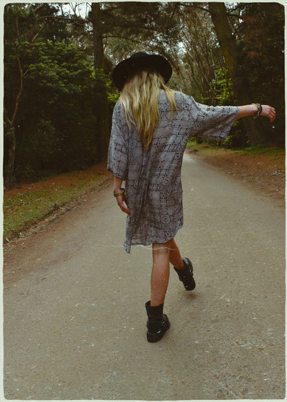 Astralagus Silk Crepe Oversized Shirt ~ Nimbus