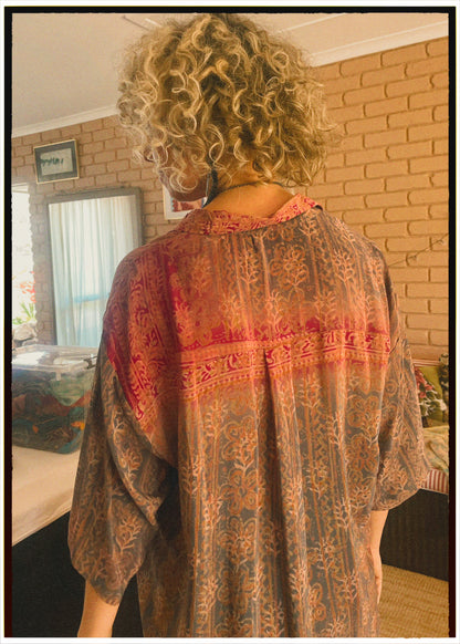 Astralagus Silk Crepe Oversized Shirt ~ Dove