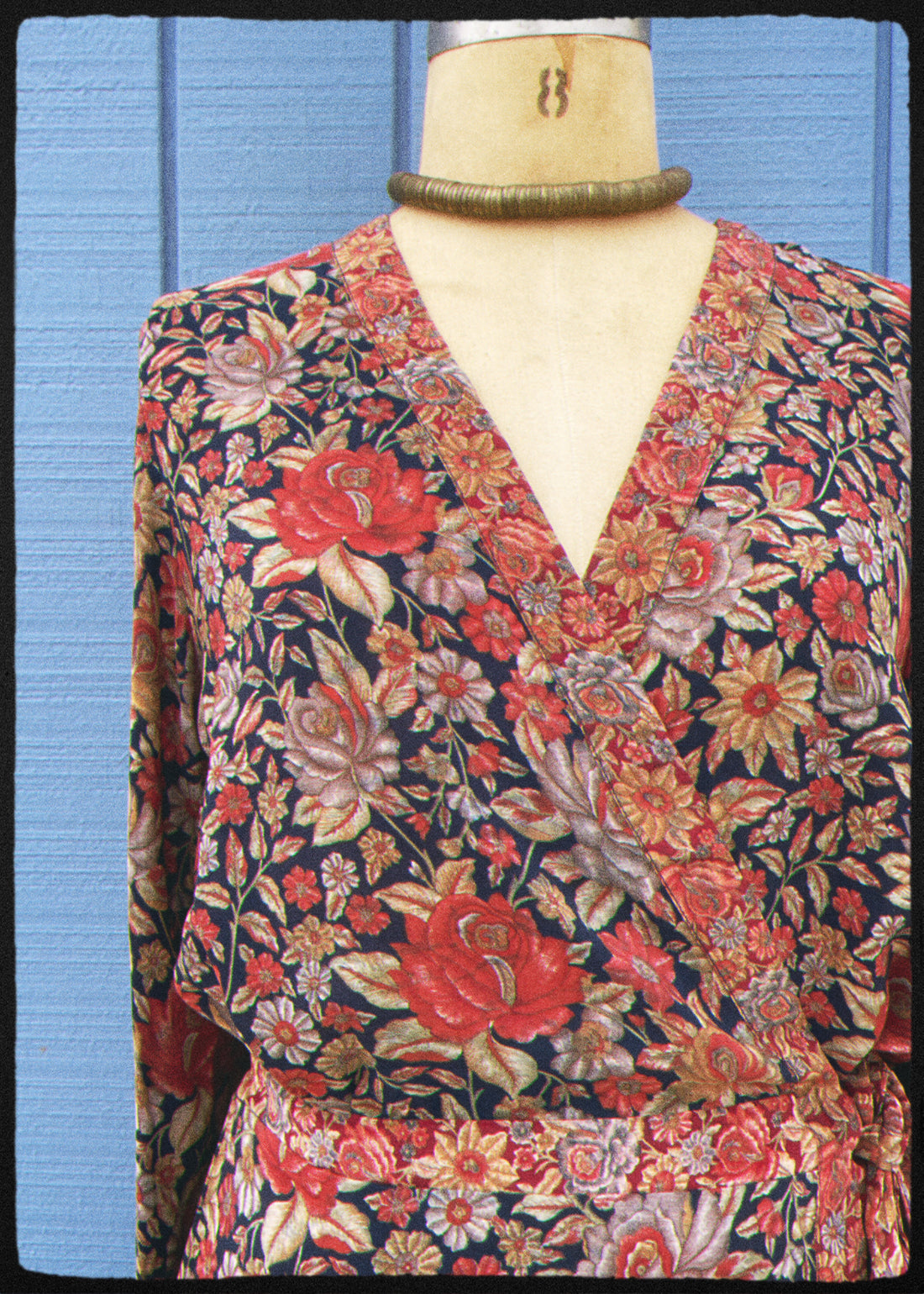 Caladium Wrap Silk Dress ~ Dragonfly L