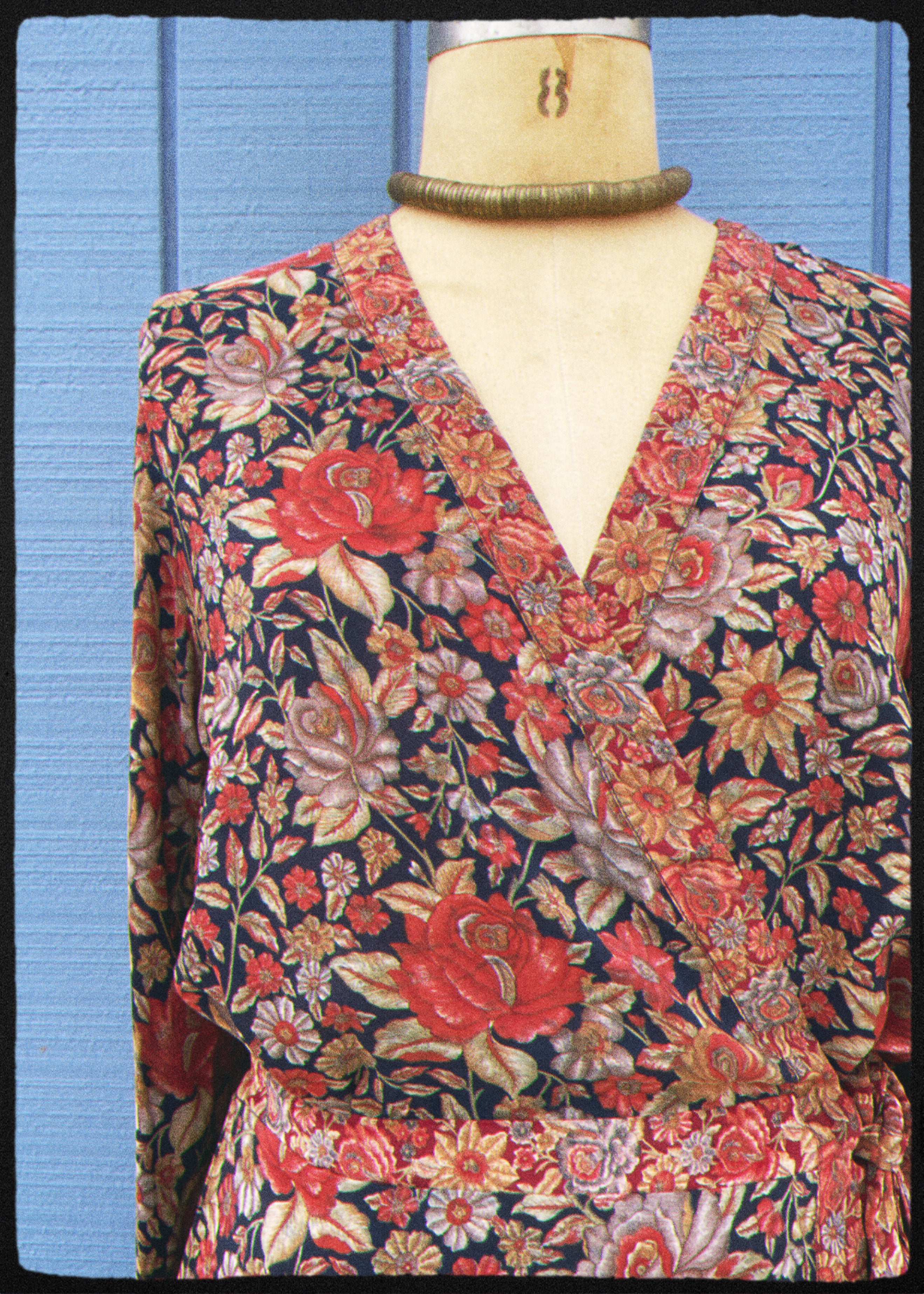 Caladium Wrap Silk Dress ~ Dragonfly L