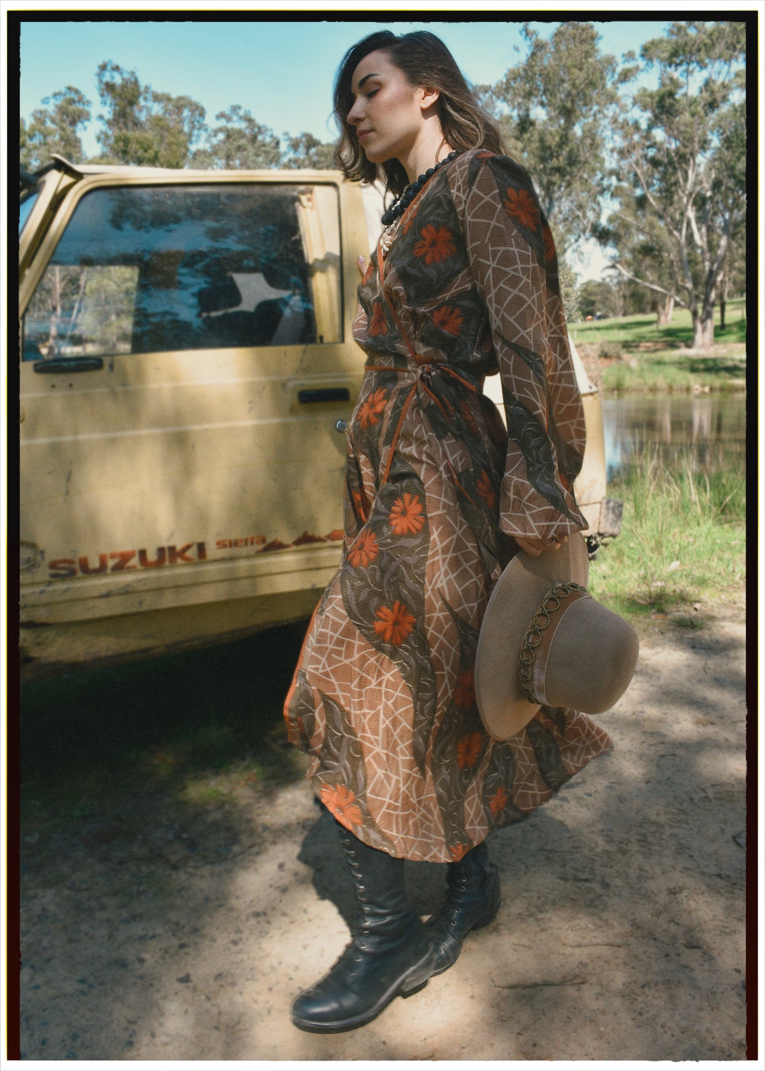 Caladium Wrap Silk Dress ~ Inca M