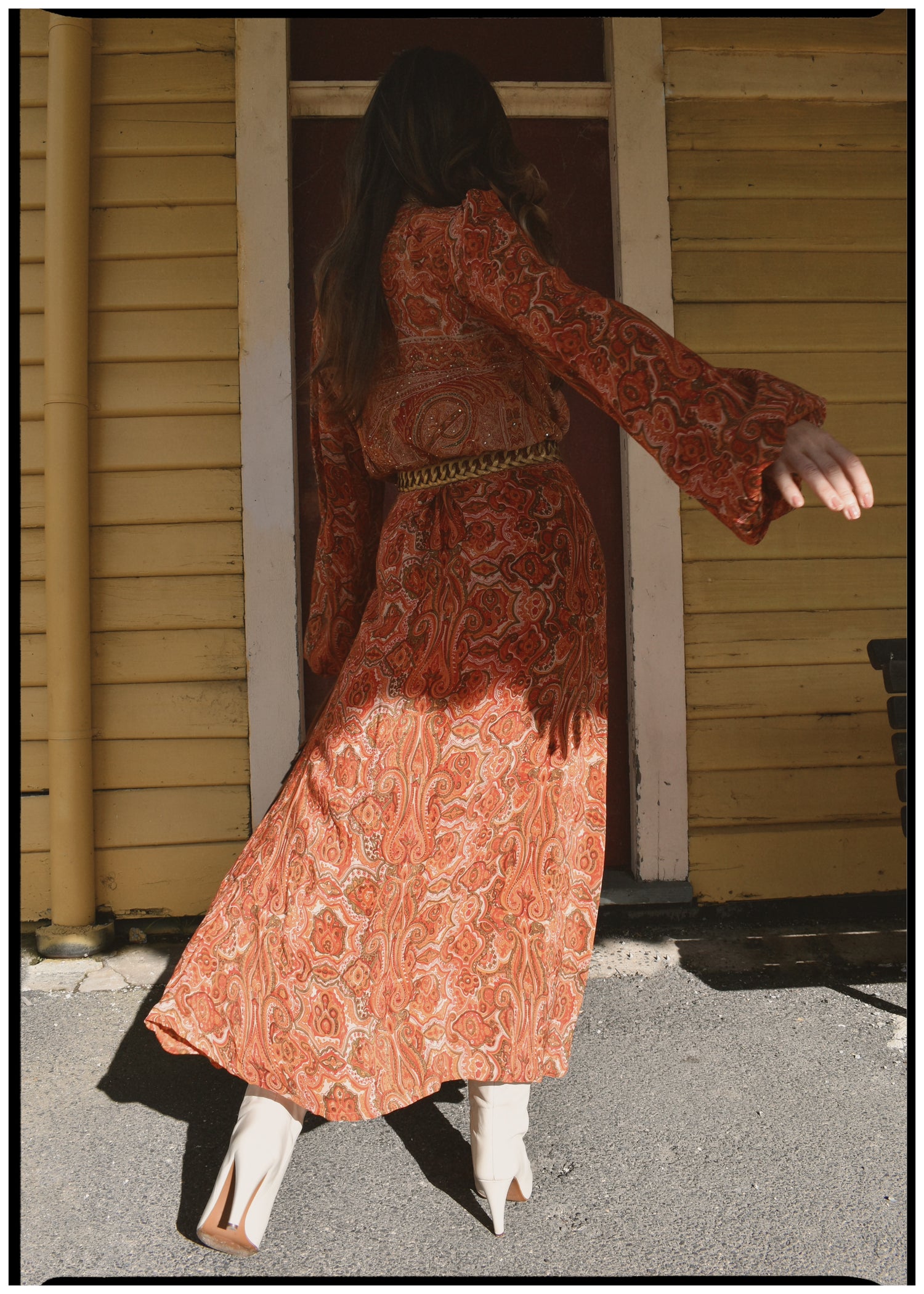 Caladium Silk Wrap Dress ~ Russet S