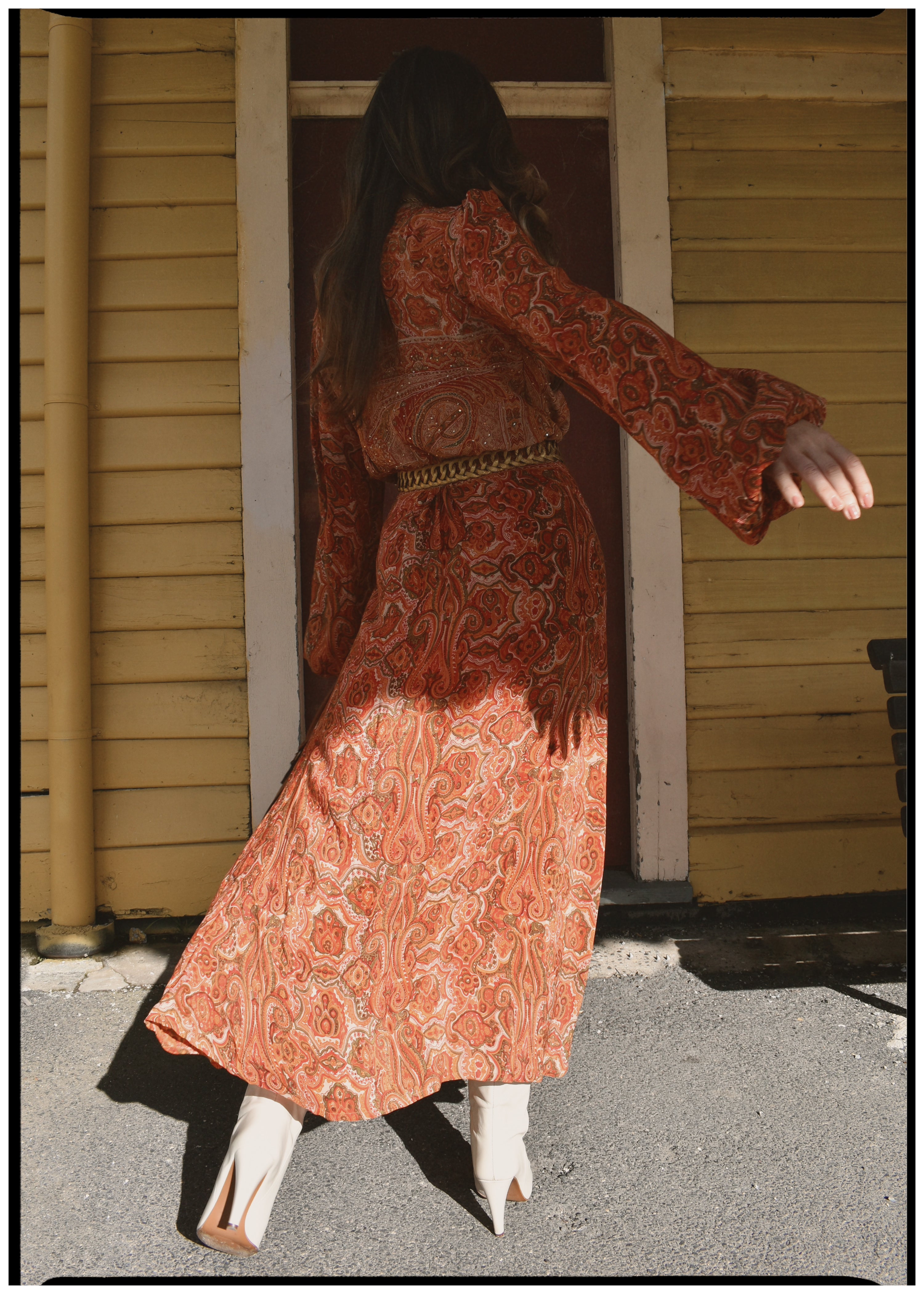 Caladium Silk Wrap Dress ~ Russet S
