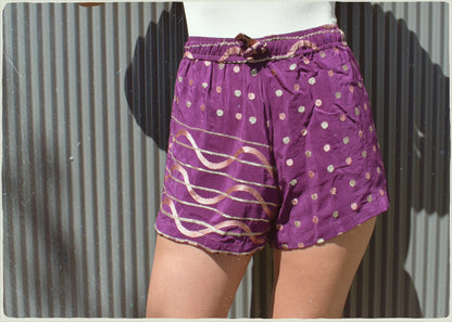 Fumaria Silk Shorts ~  Golden Plum XS