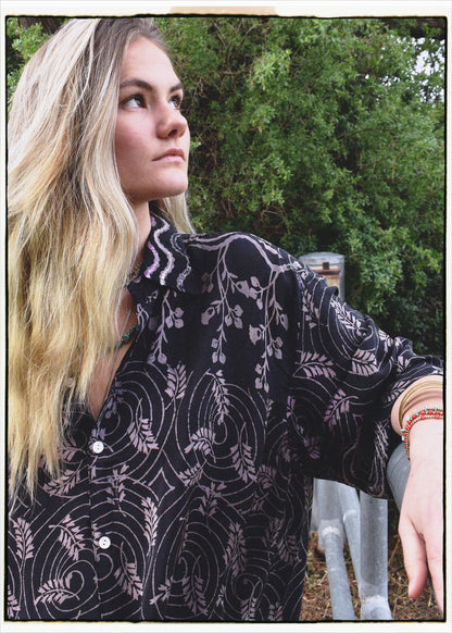 Astralagus Silk Crepe Oversized Shirt ~ Liberty