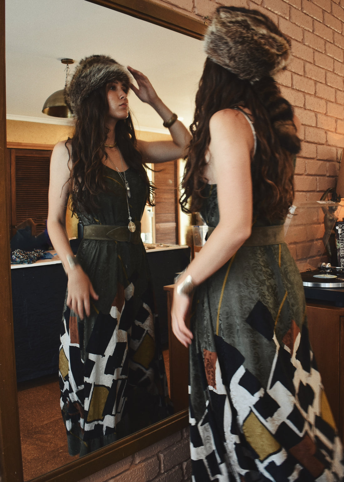 Eustoma Silk Crepe Swing Maxi Dress ~ Breen M