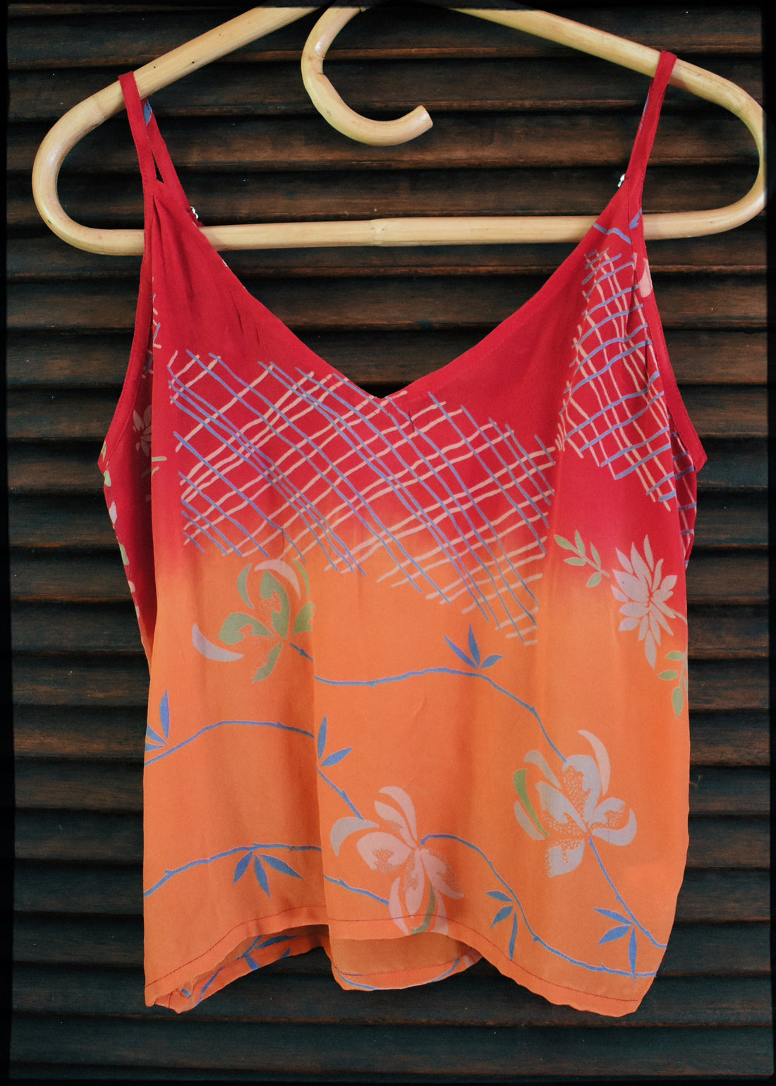 Reseda Silk Crepe Camisole Top ~ Lava XS
