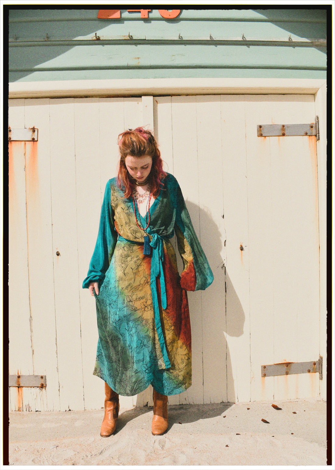 Caladium Wrap Silk Dress ~ Algiers L