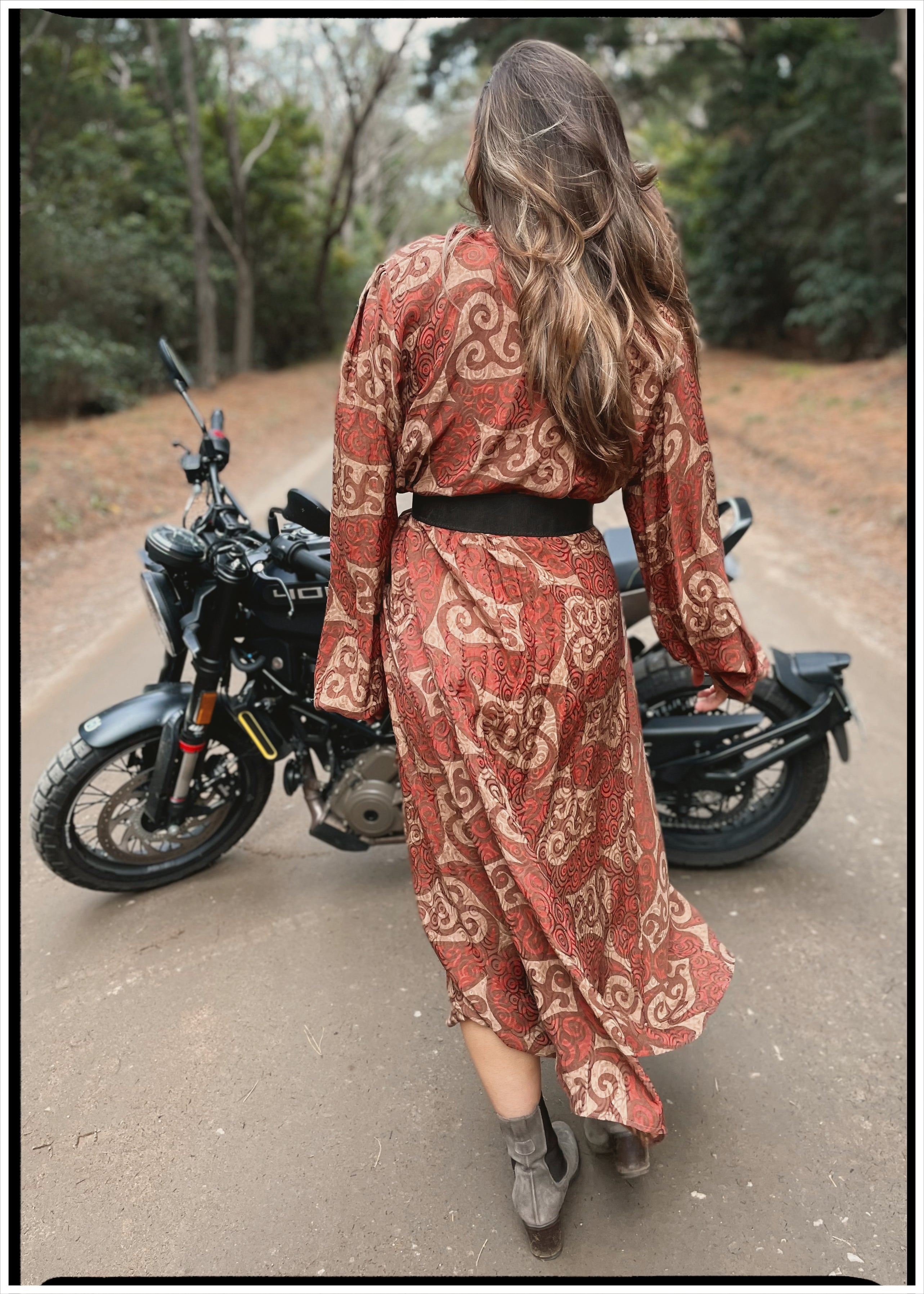 Caladium Wrap Silk Dress ~ Picante XL