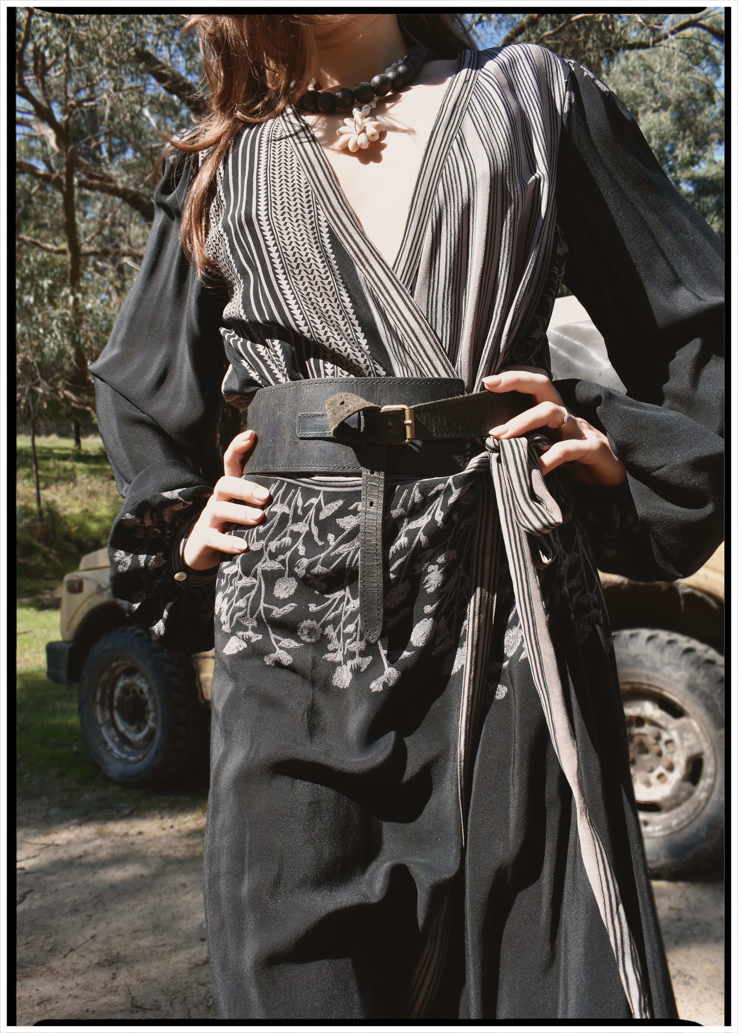 Caladium Wrap Silk Dress ~ Mood L