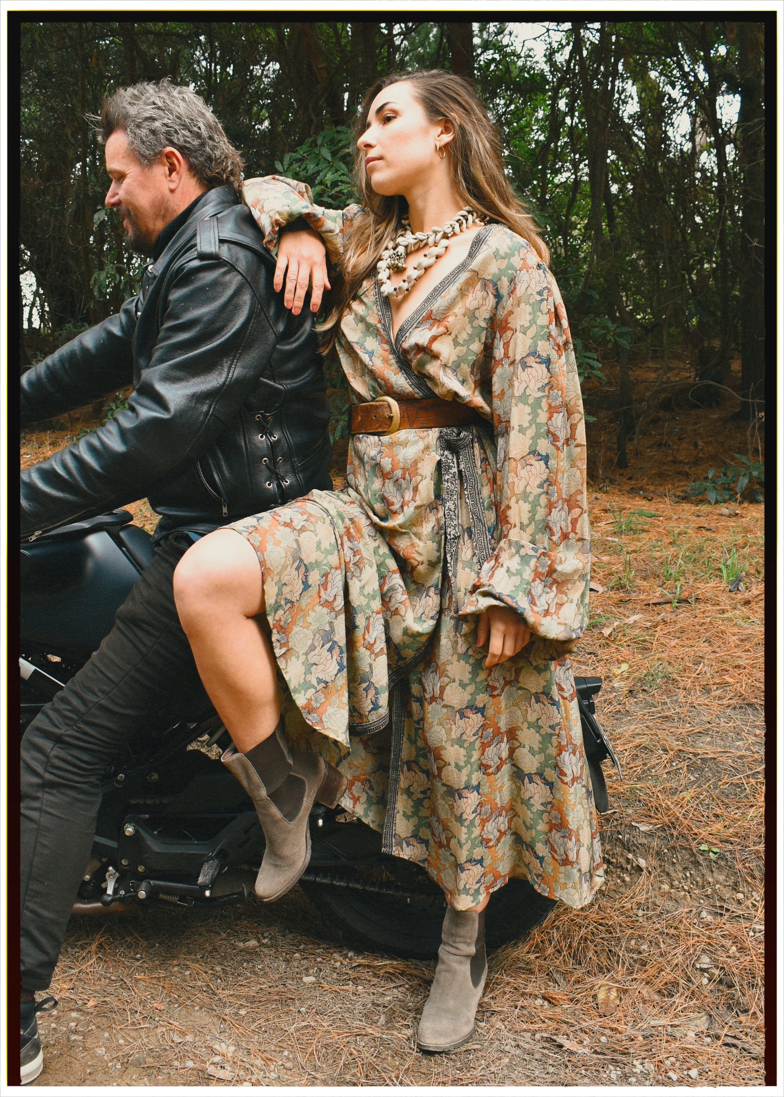 Caladium Wrap Silk Dress ~ Myristica XL