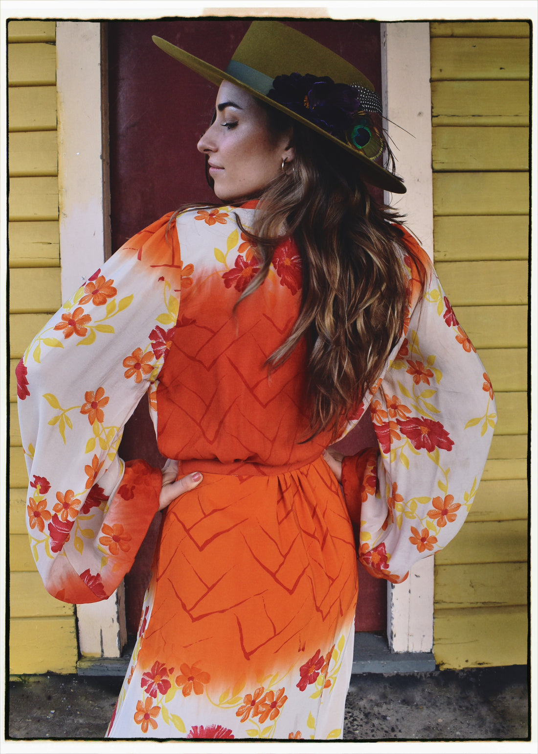 Caladium Wrap Silk Dress ~ Cardinal M