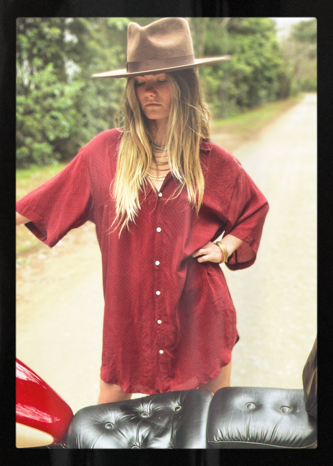 Astralagus Silk Crepe Oversized Shirt ~ Toreador