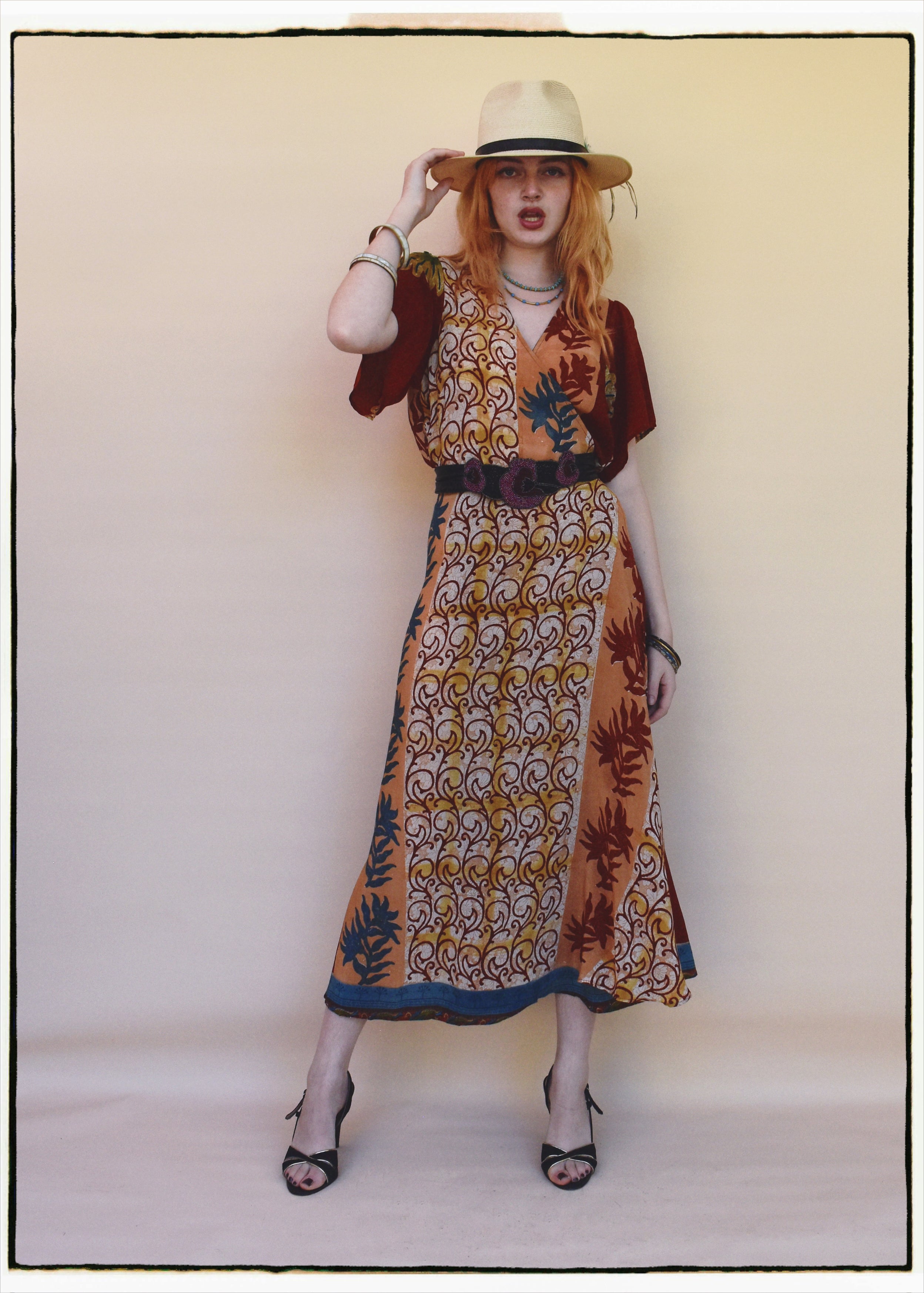 Liatris Silk Crepe Flutter Sleeve Wrap Dress ~ Cordyalis L