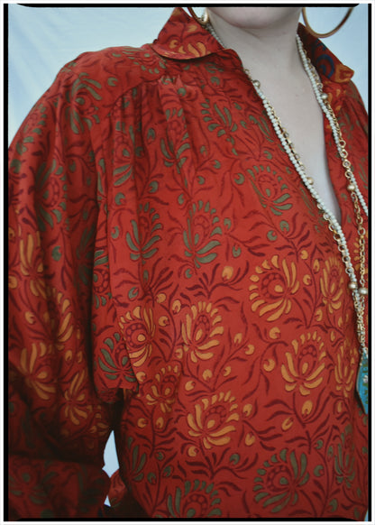 Ochna Silk Crepe Shirt ~ Paprika S &amp; XS