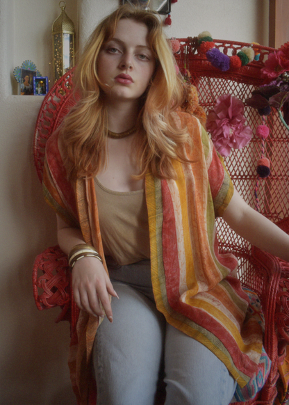 Pilea Silk Crepe Wrap Kimono Top ~ Jamin L/XL