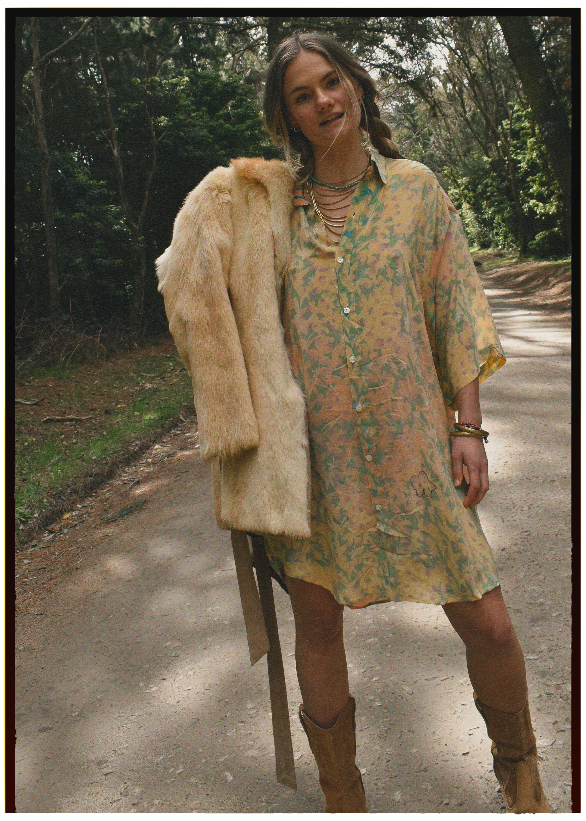 Astralagus Silk Crepe Oversized Shirt ~ Celandine