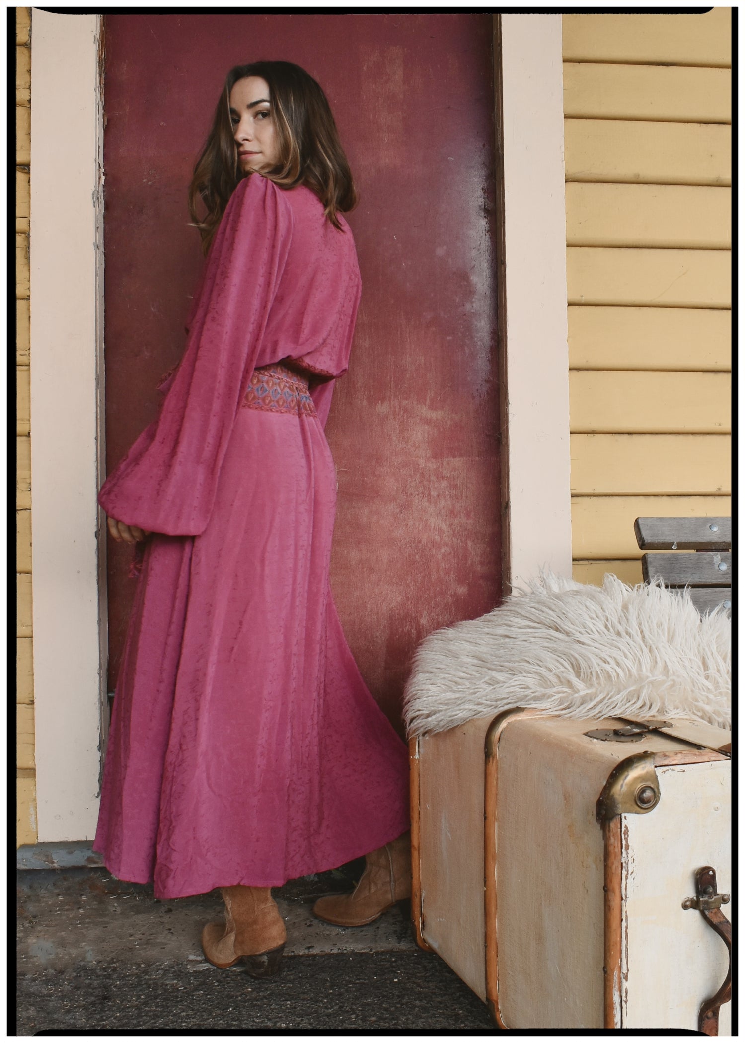 Caladium Wrap Silk Dress ~ Hawthorn M