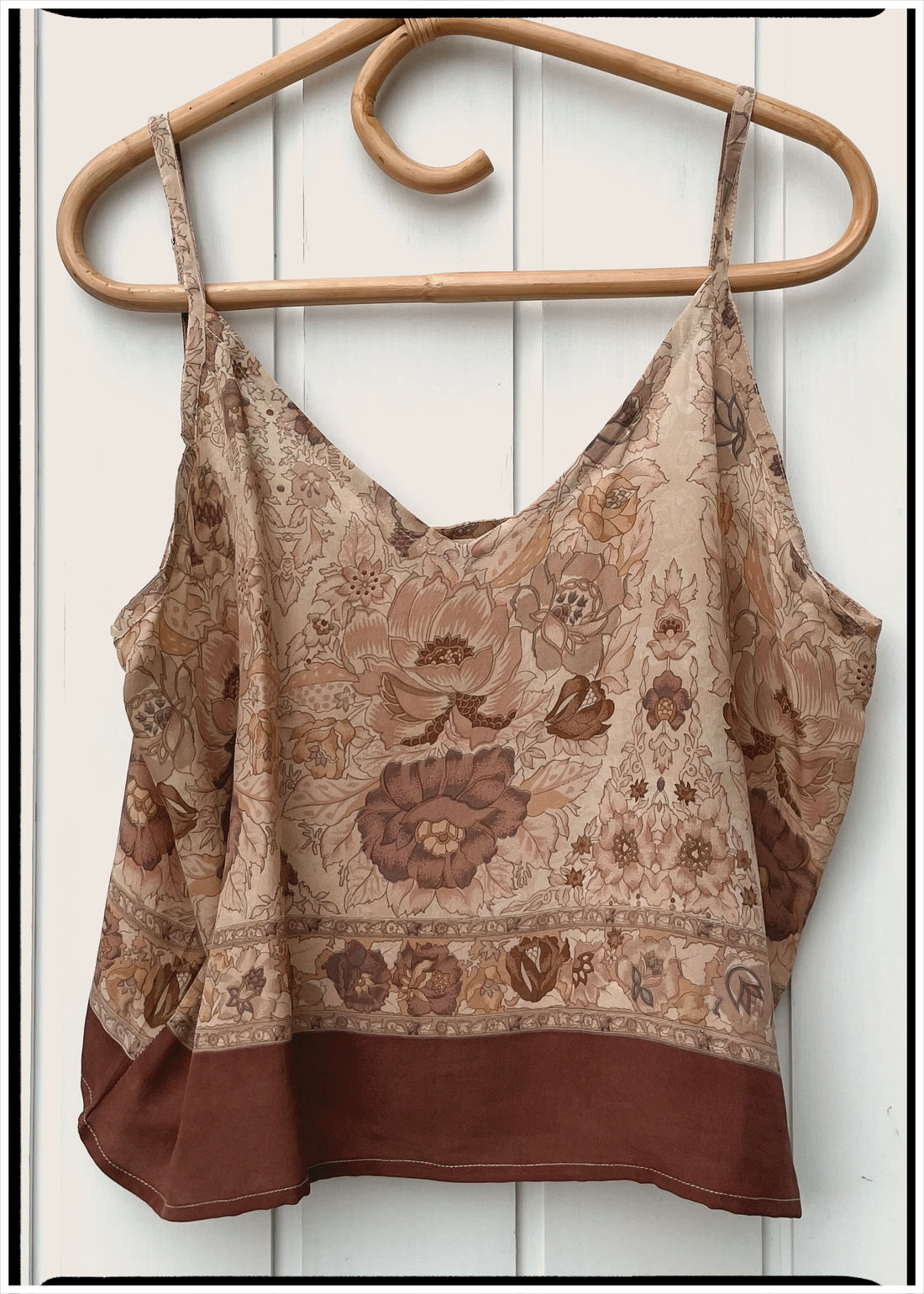 Reseda Silk Crepe Camisole Top ~ Nougat XL