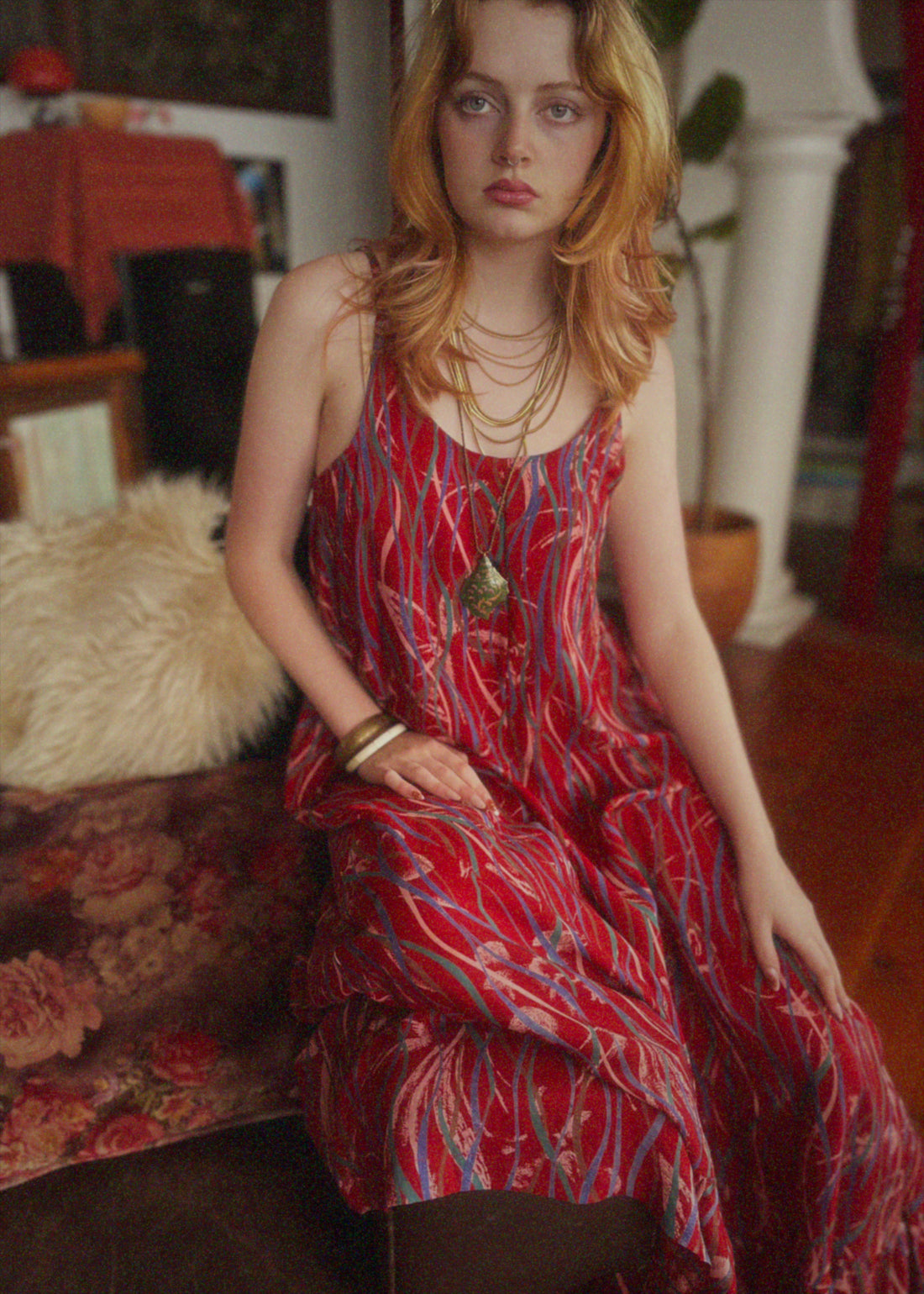 Eustoma Silk Crepe Swing Maxi Dress ~ Dubarry M