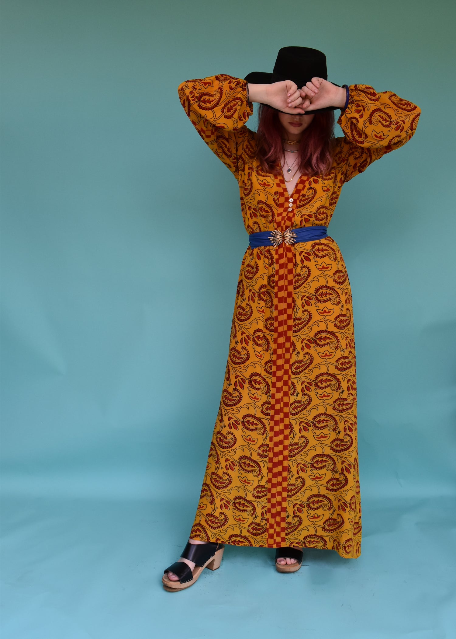 Zea Silk Crepe Kaftan Maxi Dress ~  Fusion XS