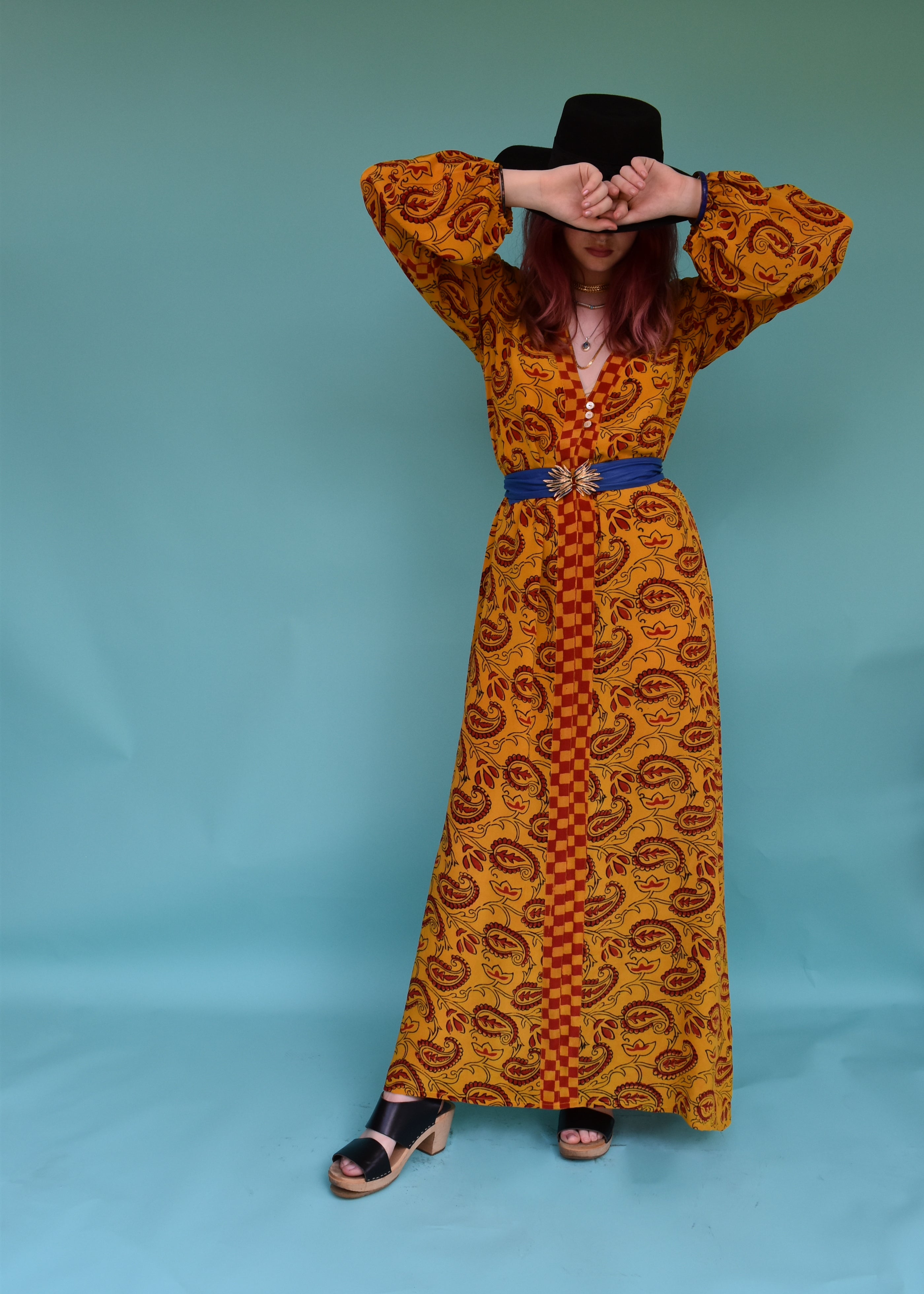 Zea Silk Crepe Kaftan Maxi Dress ~  Fusion XS