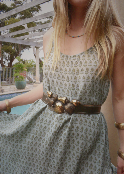 Eustoma Silk Crepe Swing Maxi Dress ~ Delft XS