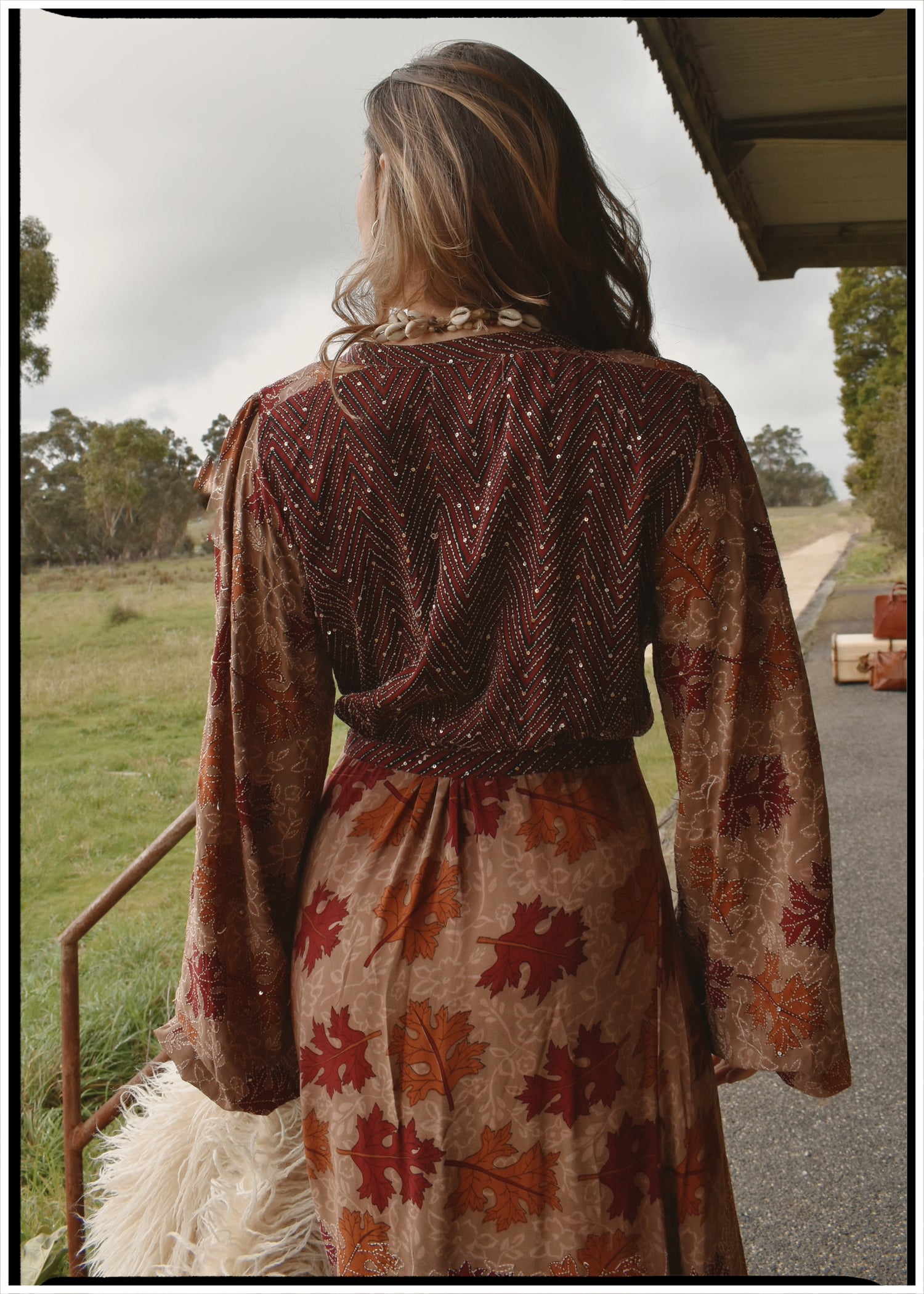 Caladium Silk Wrap Dress ~  Maple S