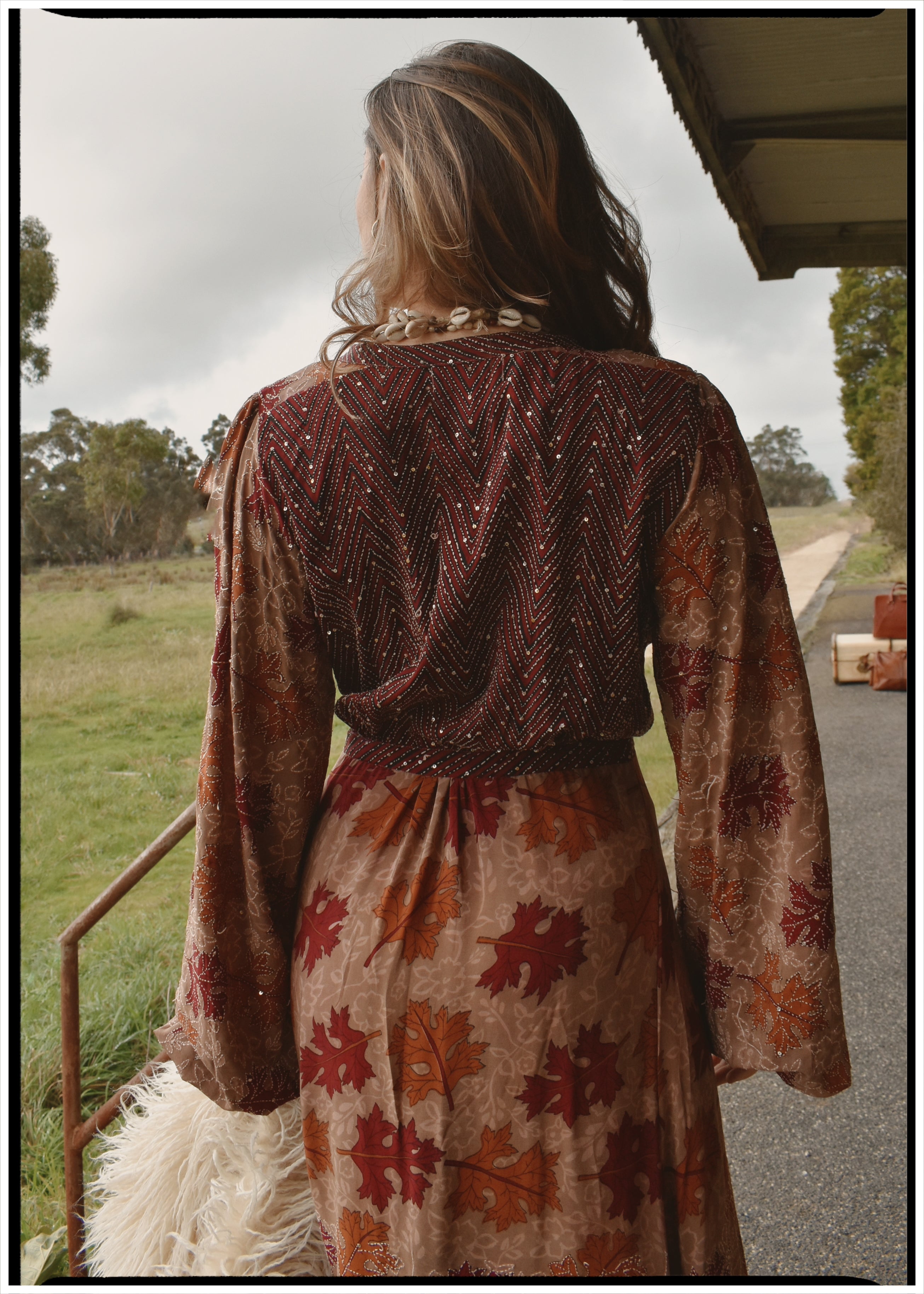 Caladium Silk Wrap Dress ~  Maple S