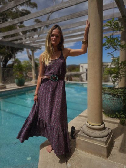 Eustoma Silk Crepe Swing Maxi Dress ~ Tulipwood XS