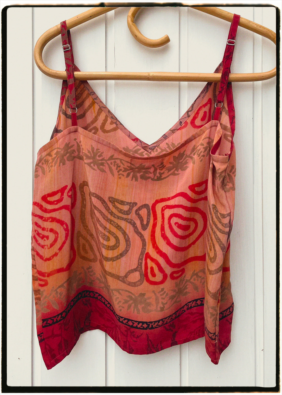 Reseda Silk Crepe Camisole Top ~ Coral M