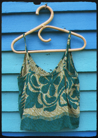 Reseda Silk Crepe Camisole Top ~ Emerald S