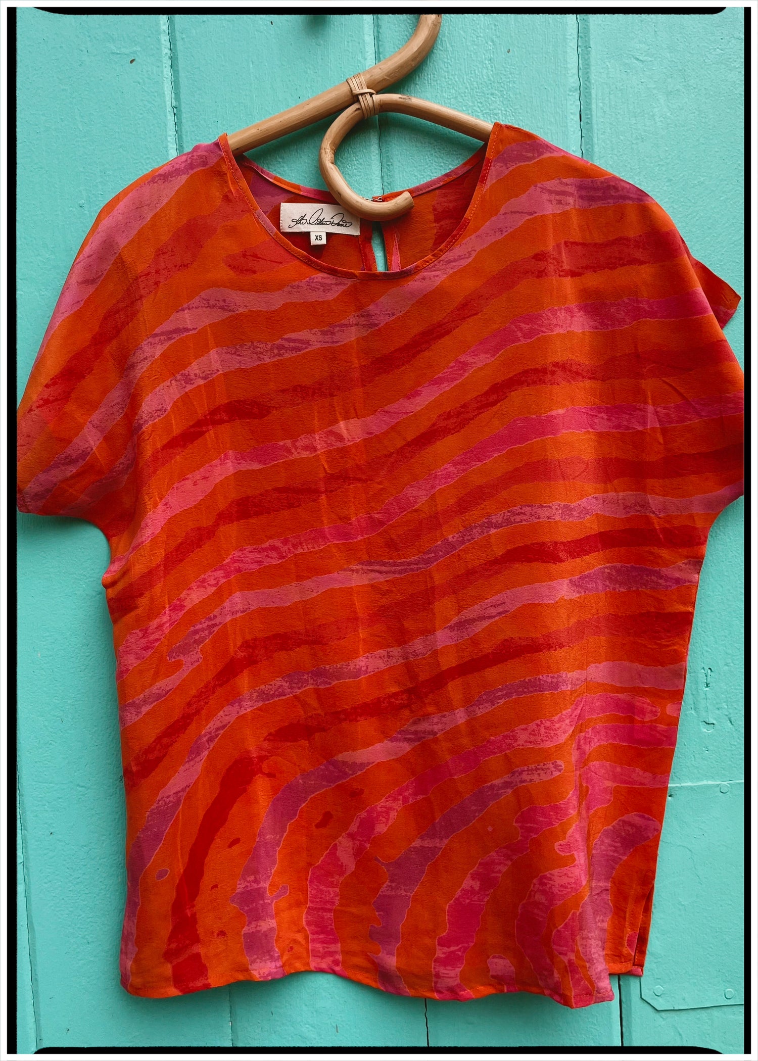 Viola Silk Crepe T-Shirt ~ Flame XS