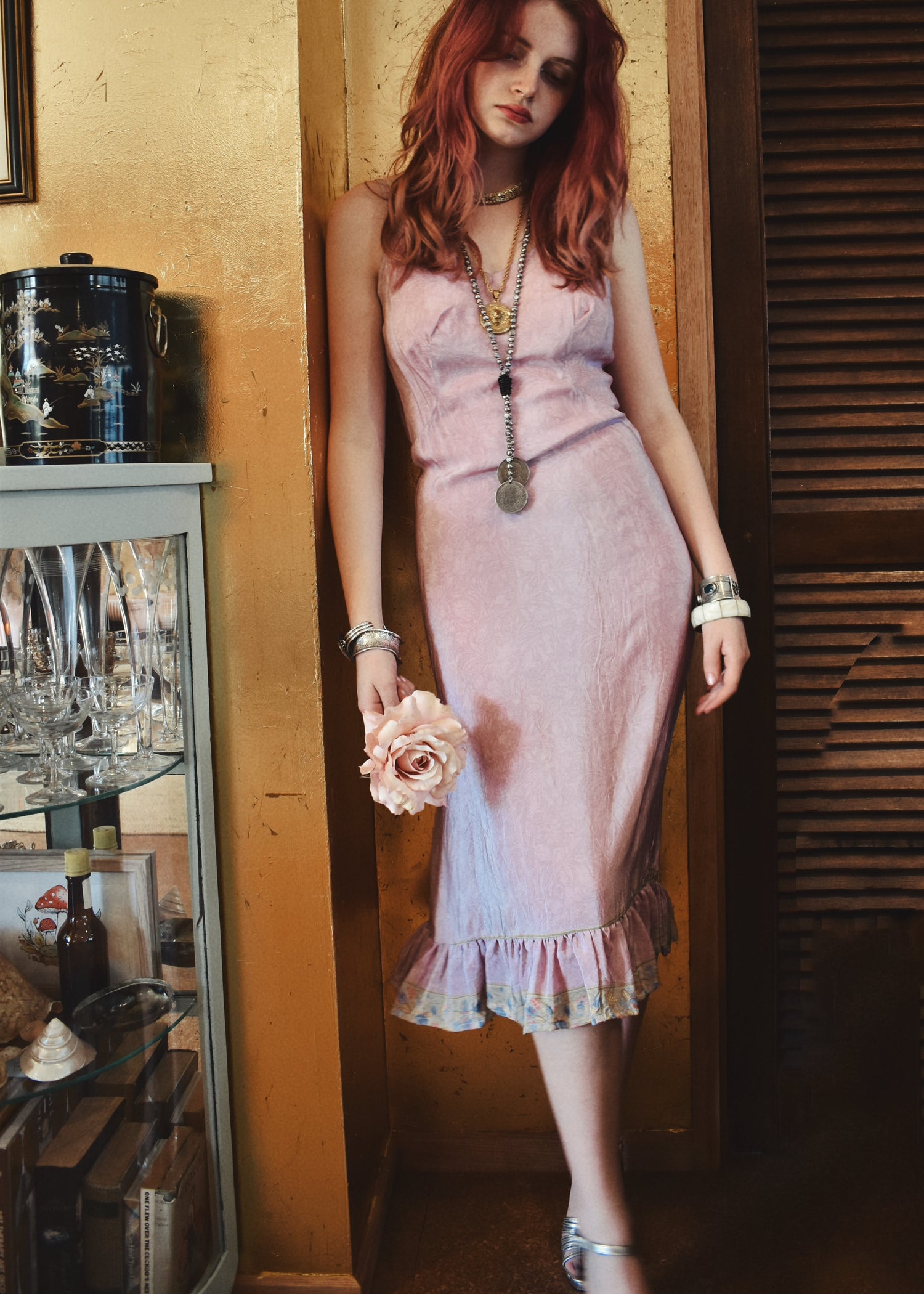 Rumex Silk Slip Dress ~ Mauve S