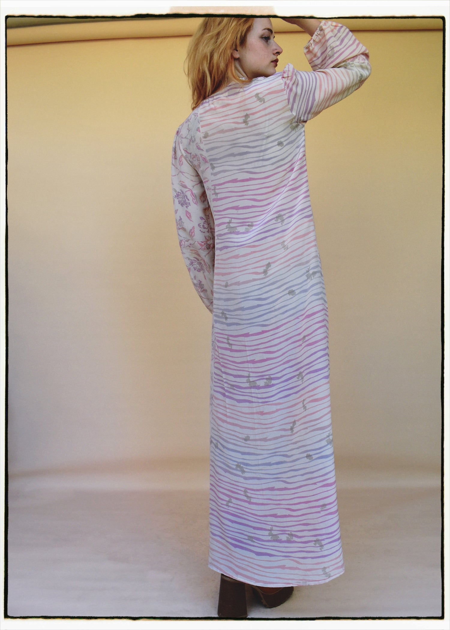 Zea Silk Crepe Kaftan Maxi Dress ~  Ballerina XS