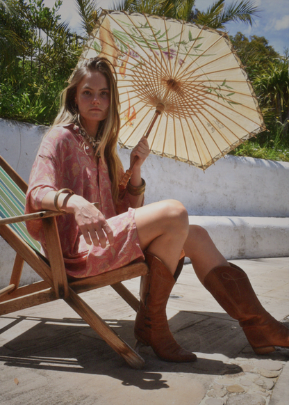 Astralagus Silk Crepe Oversized Shirt ~ Terra