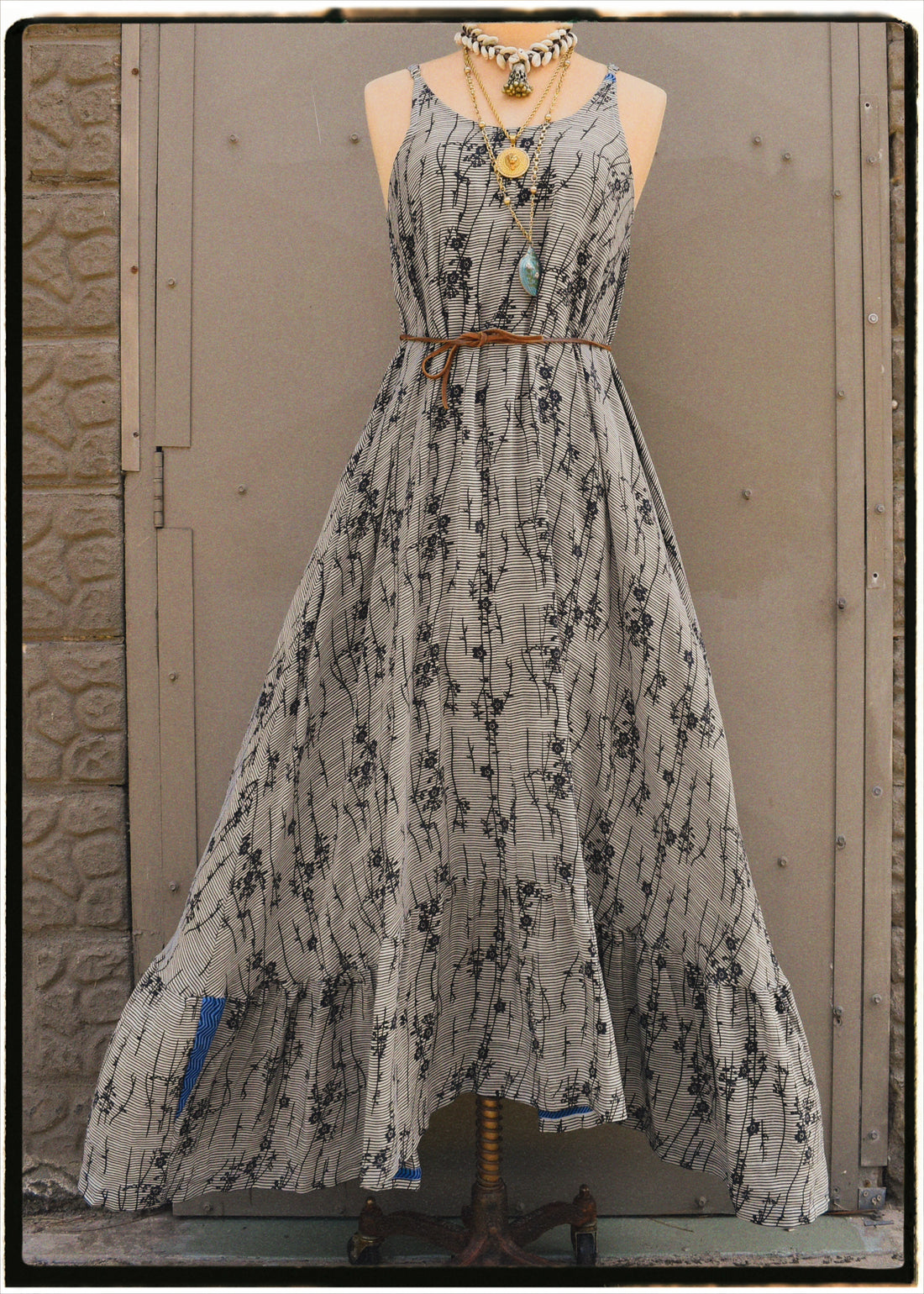 Eustoma Silk Crepe Swing Maxi Dress ~ Niagara L