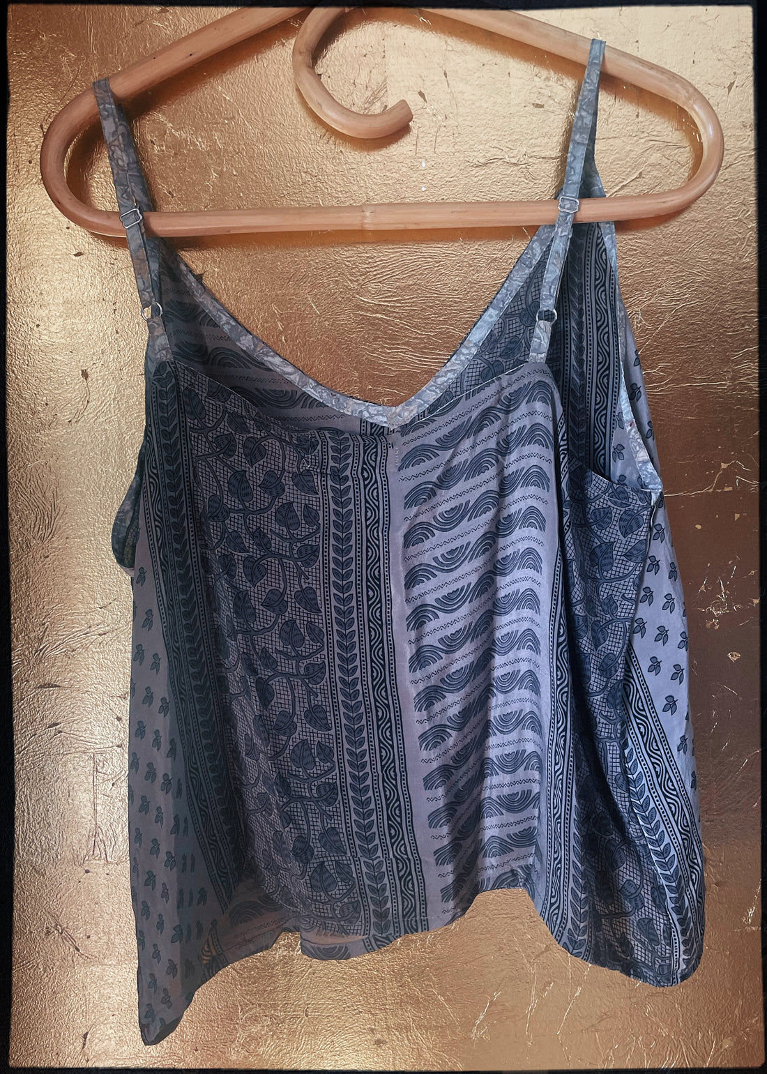 Reseda Silk Crepe Camisole Top ~ Aleutian XL