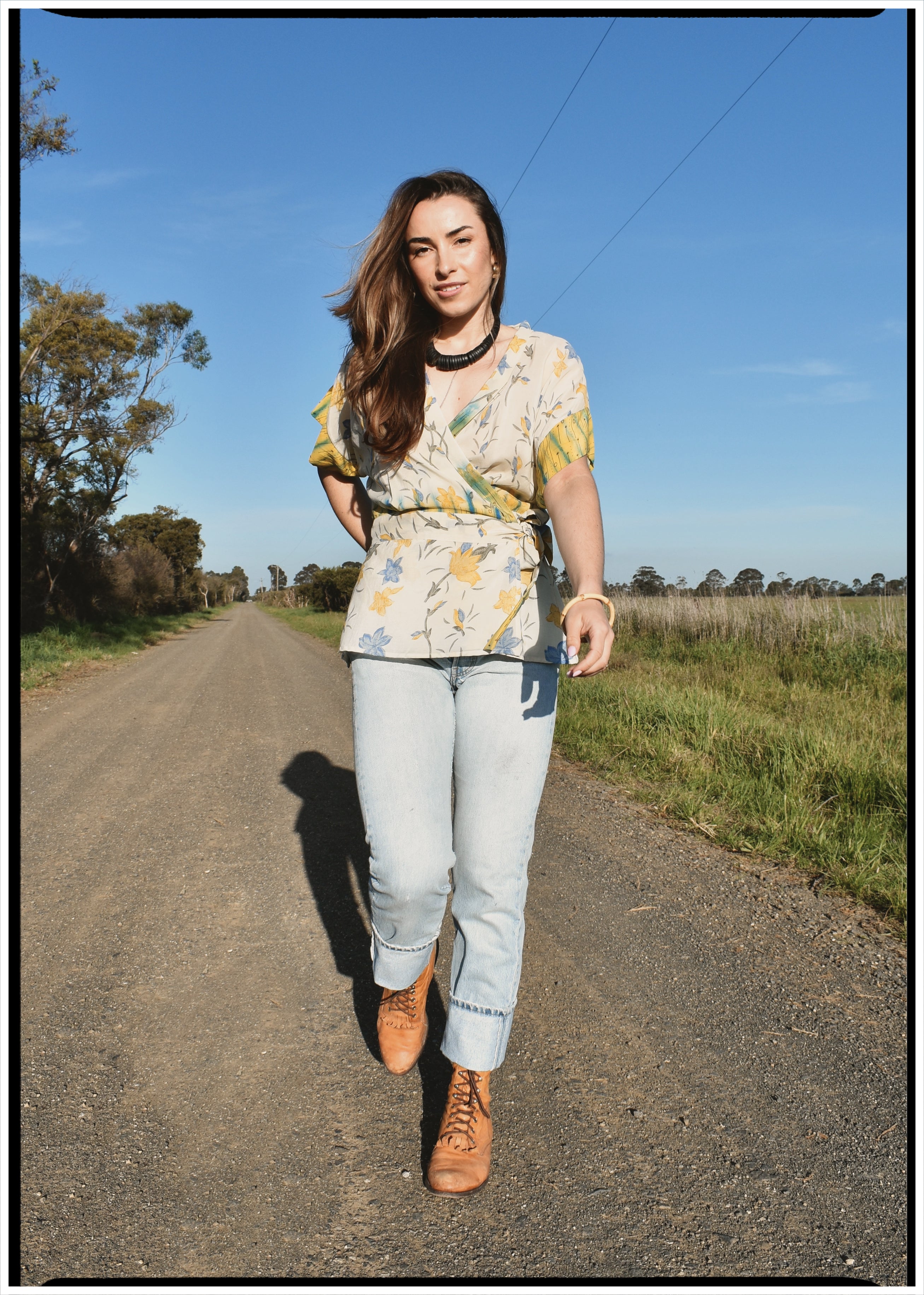 Bassia Silk Crepe Cross Tie Front Blouse ~ Daffodil L
